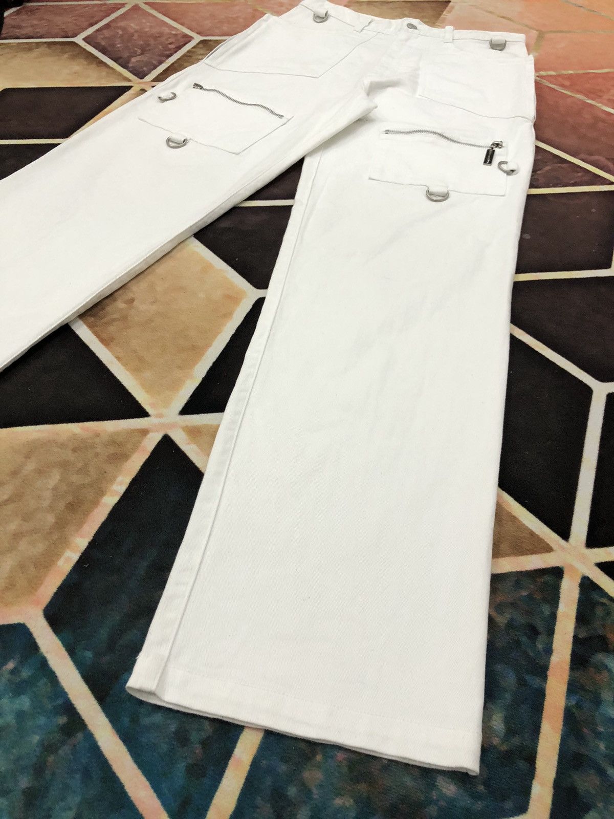 Japanese Brand Slash Number Multipocket Tactical Cargo White Pants Size US 28 / EU 44 - 4 Thumbnail