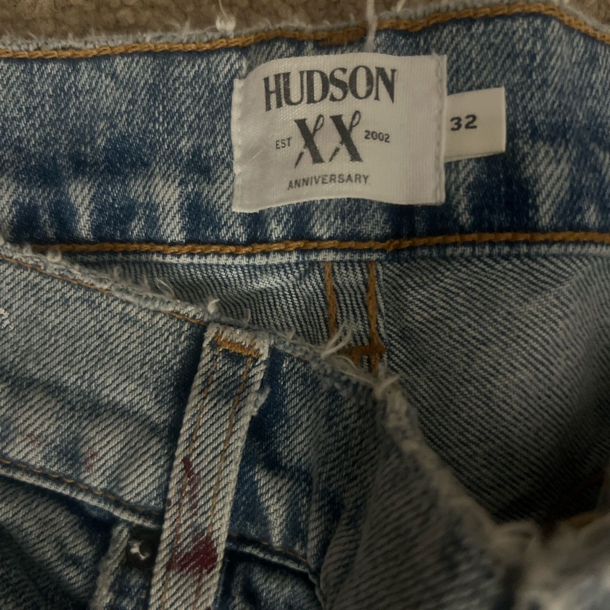 Hudson PAINTED/RIPPED PURPLE JEANS Size US 32 / EU 48 - 2 Thumbnail