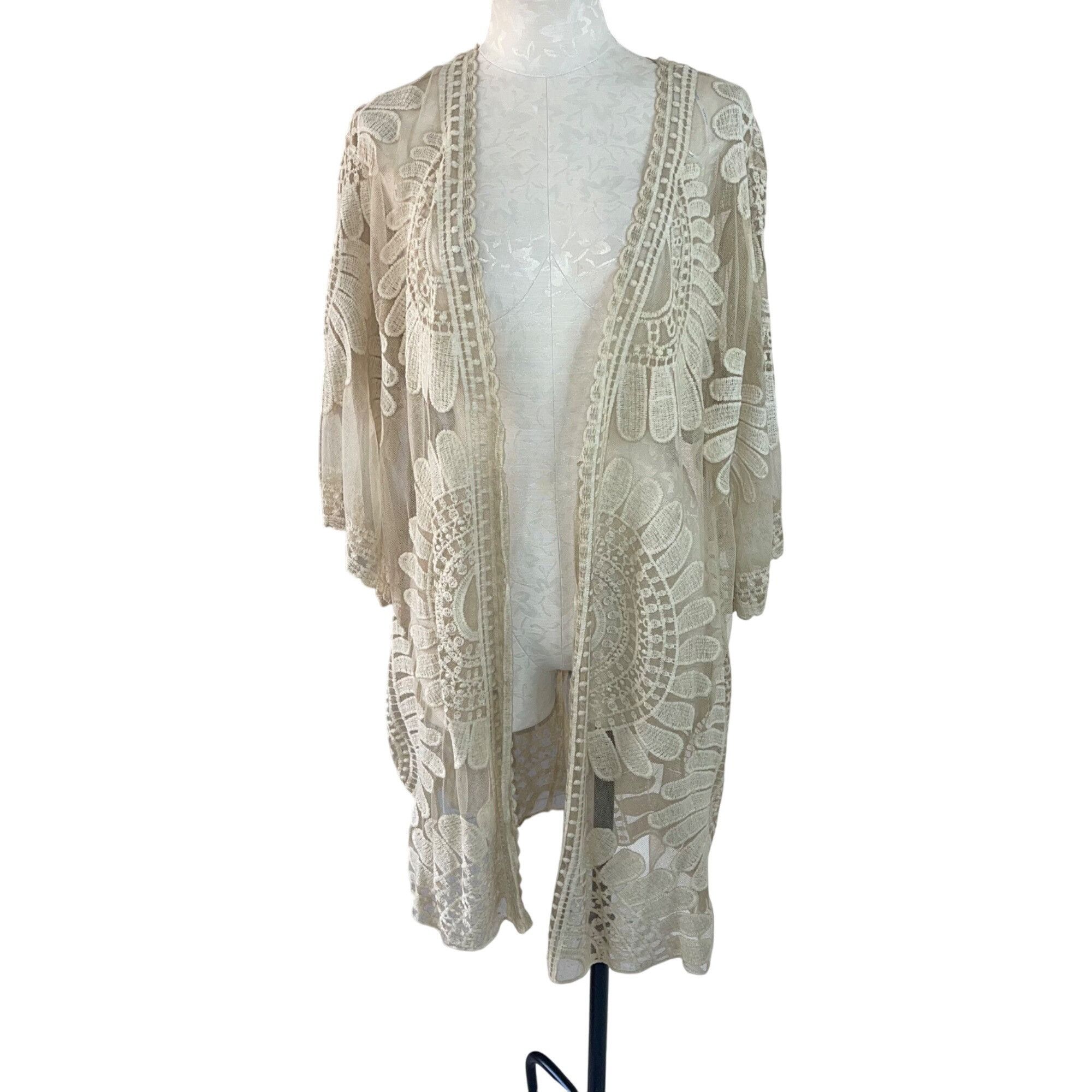 Other Blue Island Womens Cover Up Size Large Beige Swim Size ONE SIZE - 2 Thumbnail
