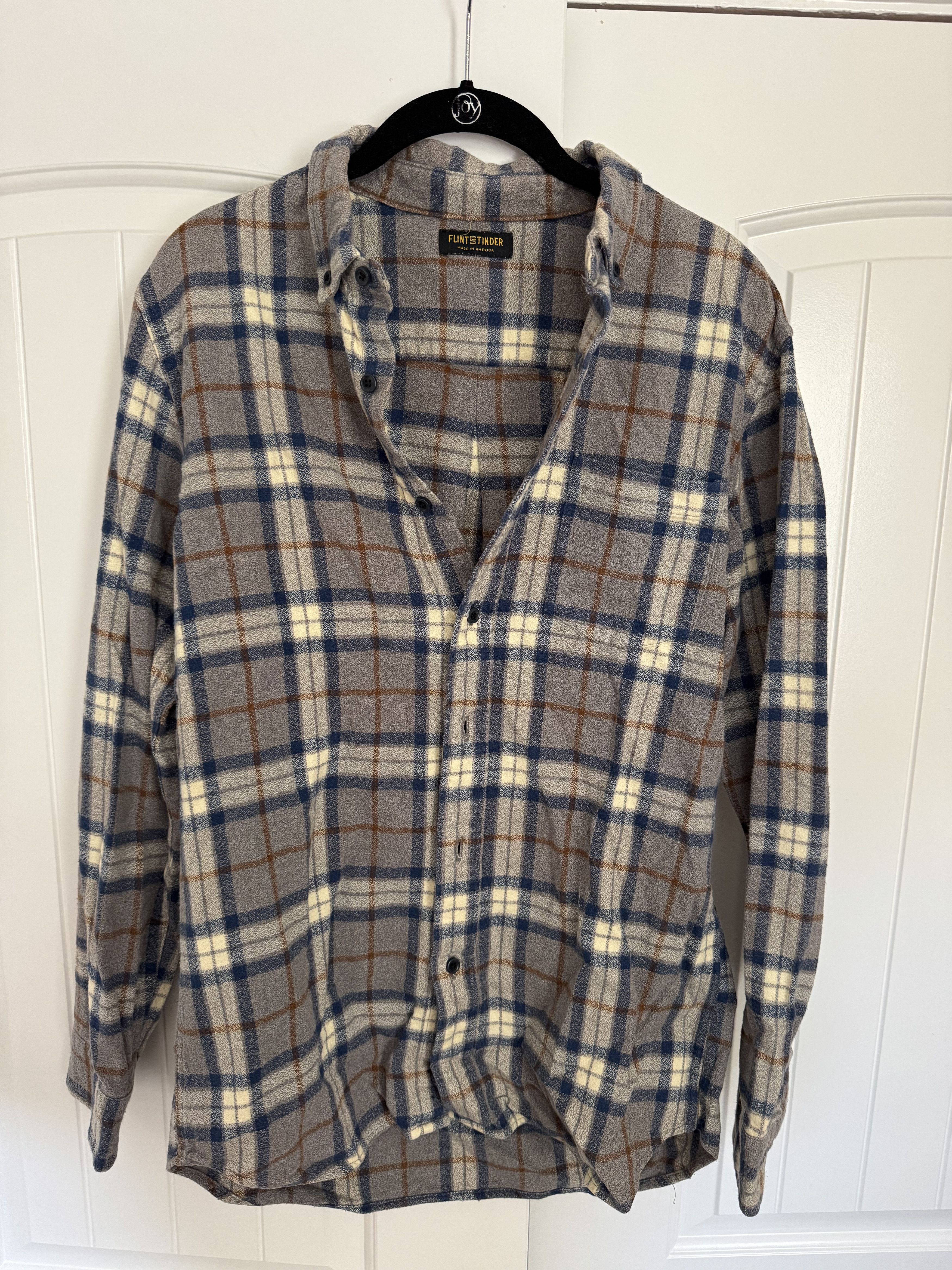 Flint And Tinder Gray plaid flannel shirt Size US L / EU 52-54 / 3 - 1 Thumbnail