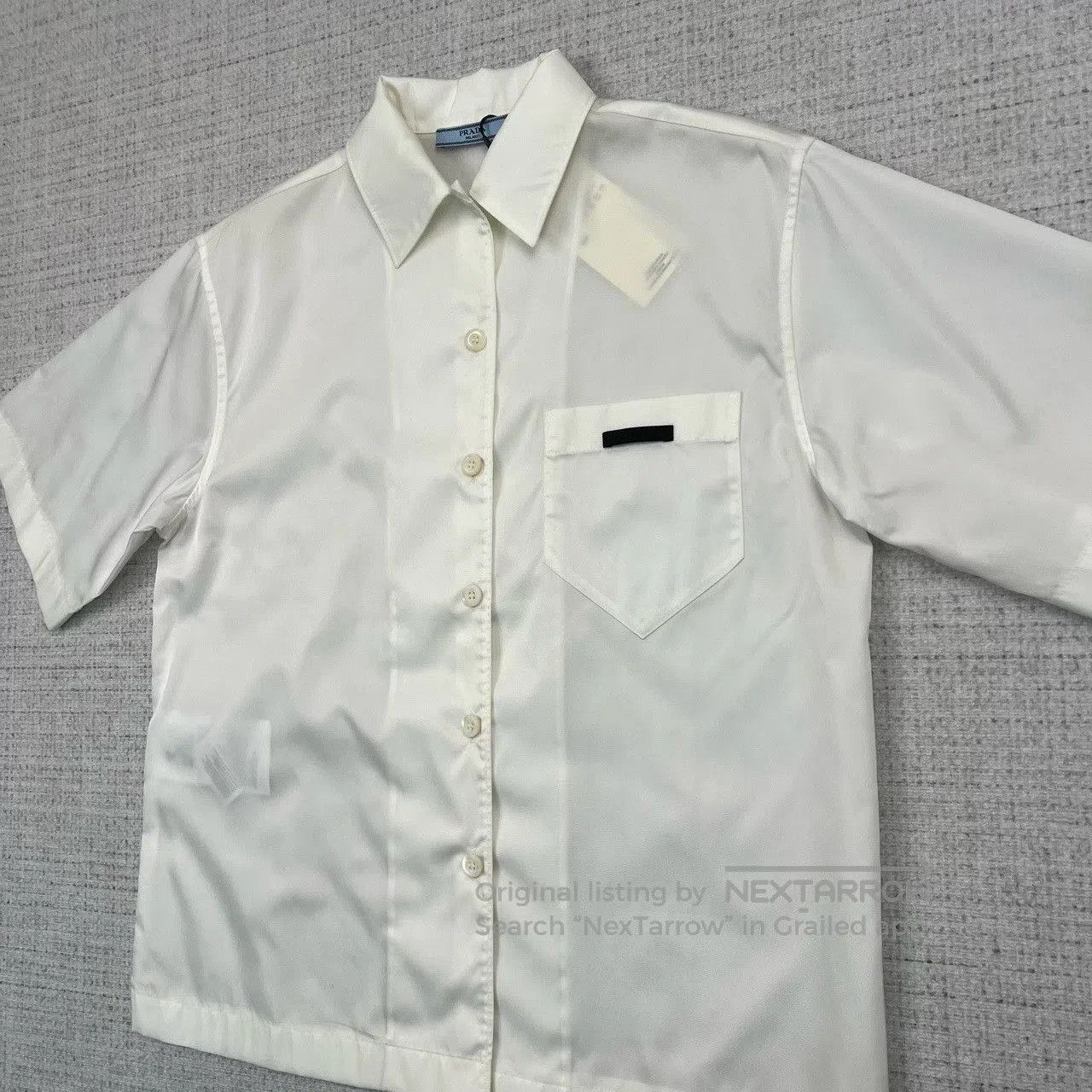 Prada PRADA Inverted Triangle Logo Recycled Nylon Shirt. Size S / US 4 / IT 40 - 3 Thumbnail