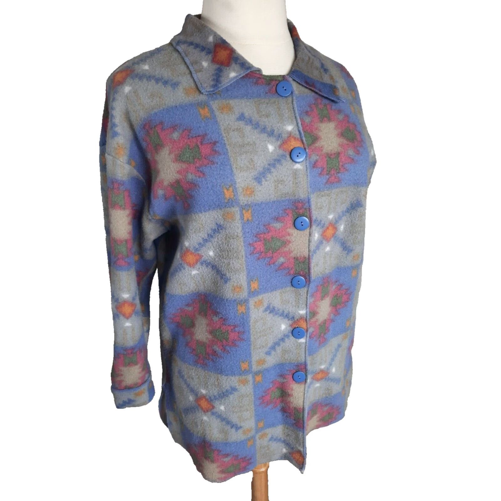 Vintage VINTAGE Honors Aztec Southwestern Cardigan Jacket Coat Geometric Fleece 1X XL Women Men’s? (Note: cannot add new info) Size XL / US 12-14 / IT 48-50 - 3 Thumbnail