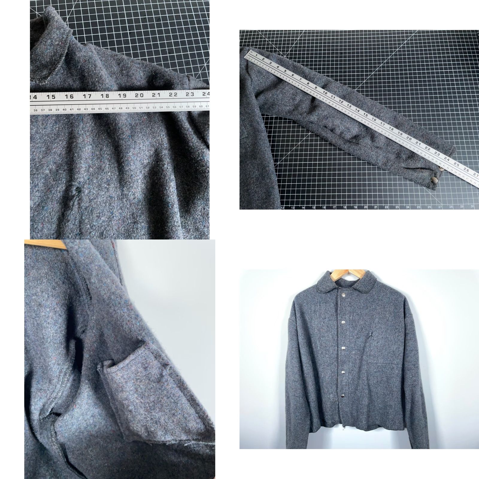 Vintage VINTAGE Donegal Wool Shirt Jacket Mens 2XL Gray Tweed Shacket Unlined Snap Button Casual Workwear 80s 90s Hipster Retro Mens Size US XXL / EU 58 / 5 - 8 Thumbnail