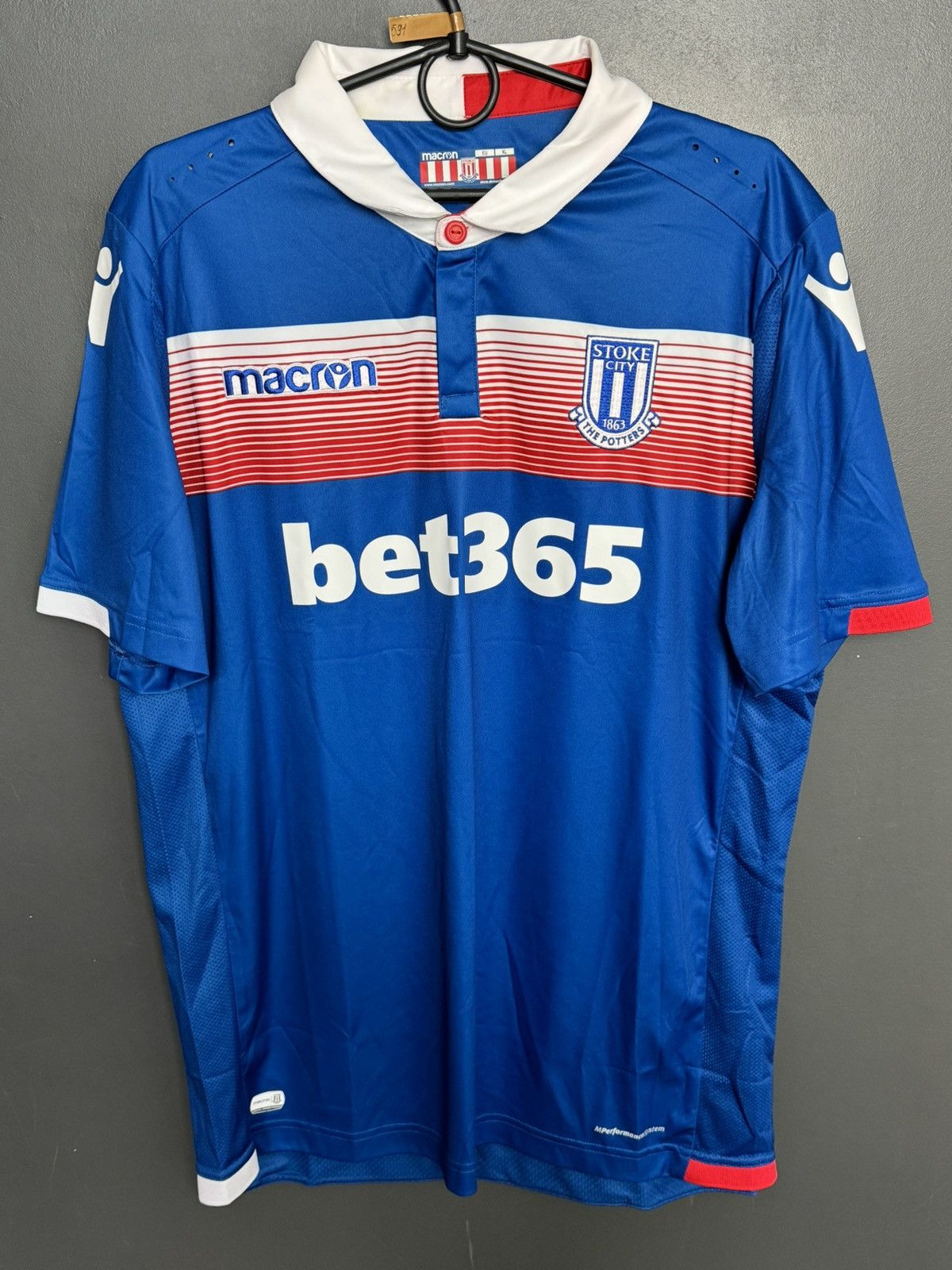 Macron Stoke City 17/18 Away Football Jersey Size US XL / EU 56 / 4 - 1 Thumbnail