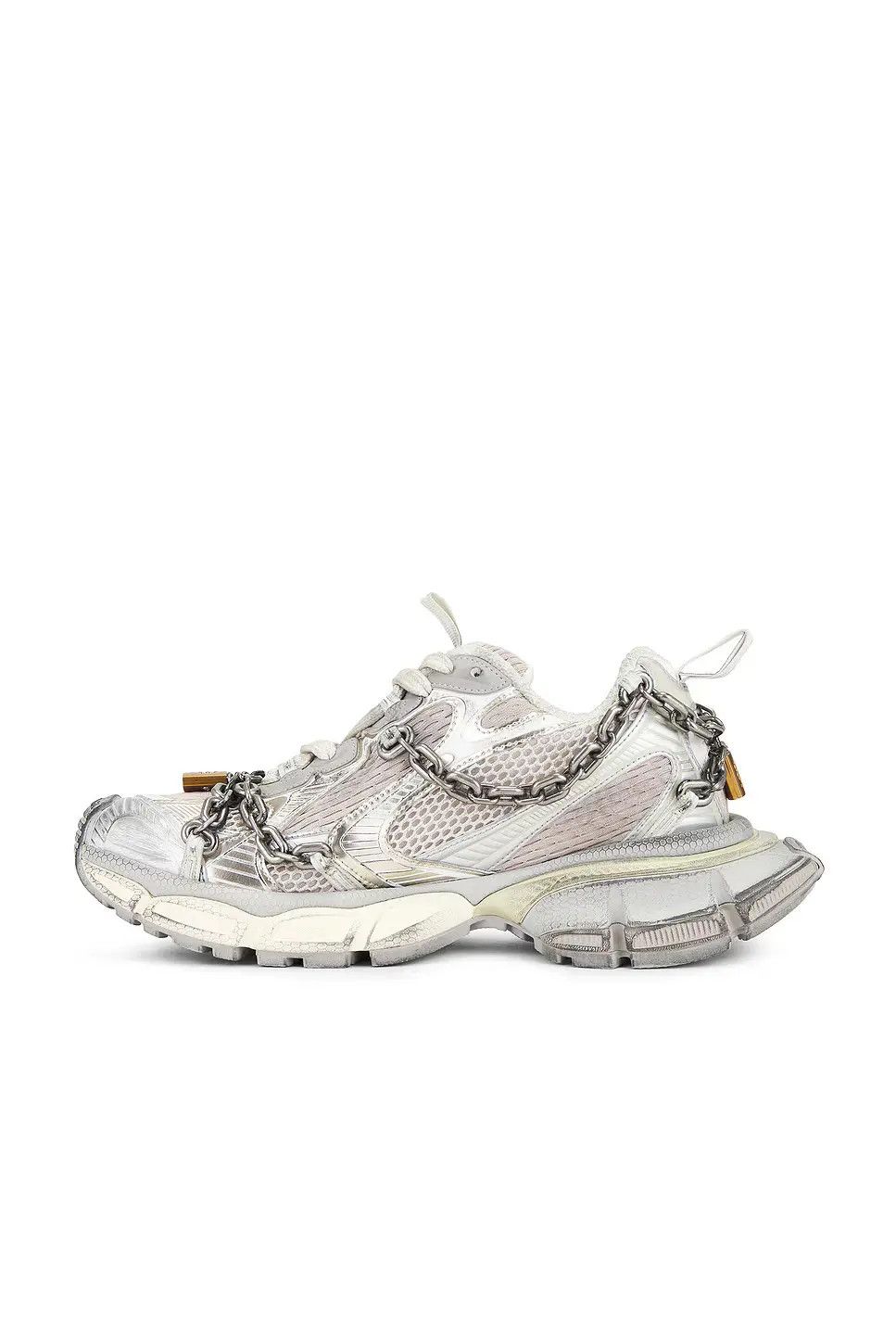 Balenciaga o1bcso1str0426 3XL Chain Sneakers In Eggshell Size US 7 / EU 40 - 4 Thumbnail