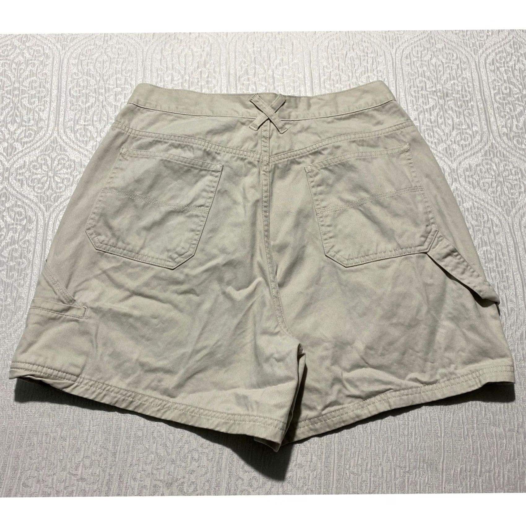 Vintage Sonoma Womens Khaki Carpenter Shorts High Rise Cotton Size 12 Tall Beige Size 29" - 2 Thumbnail