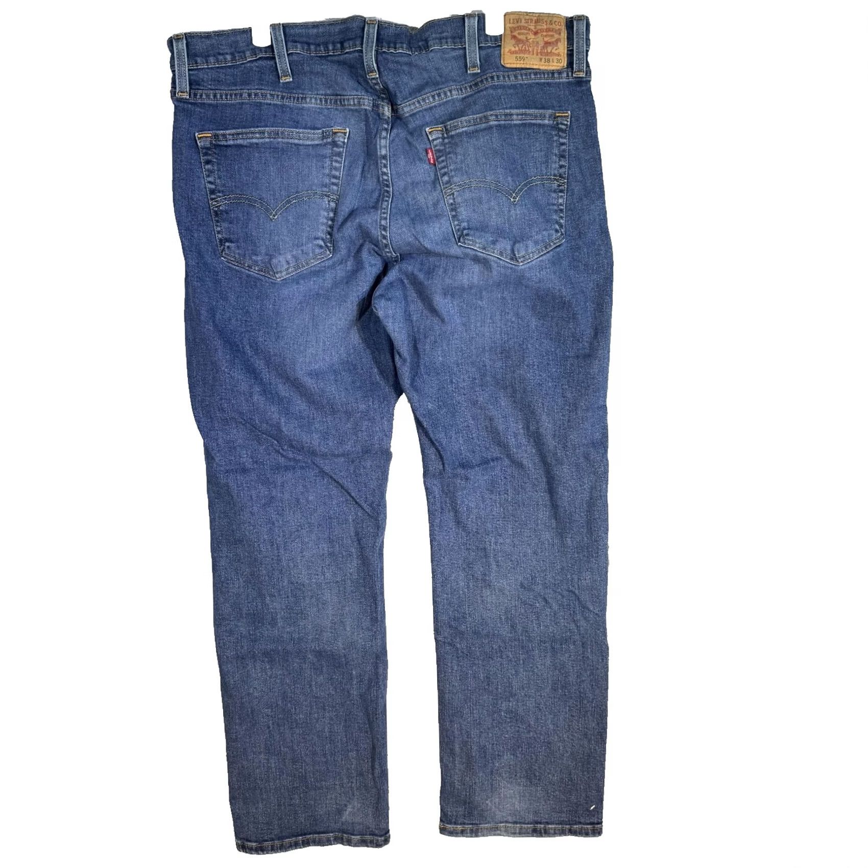 Levi's Levis 559 Jeans Mens 38x30 Blue Whiskered Straight Leg Stretch Mid Rise Denim Size US 38 / EU 54 - 2 Thumbnail