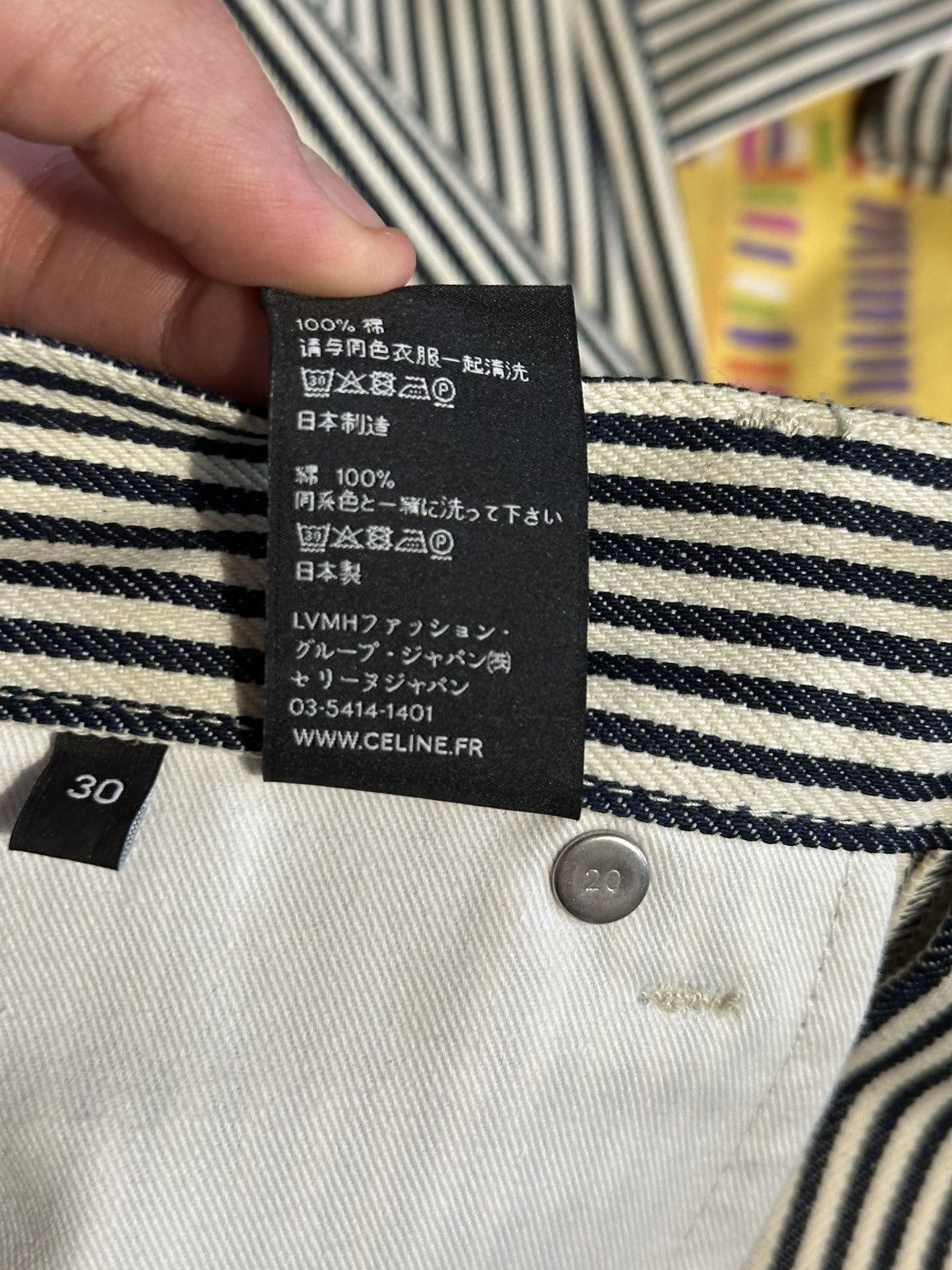 Celine [30fits31] Celine hickory striped flared jeans Size US 31 - 15 Thumbnail