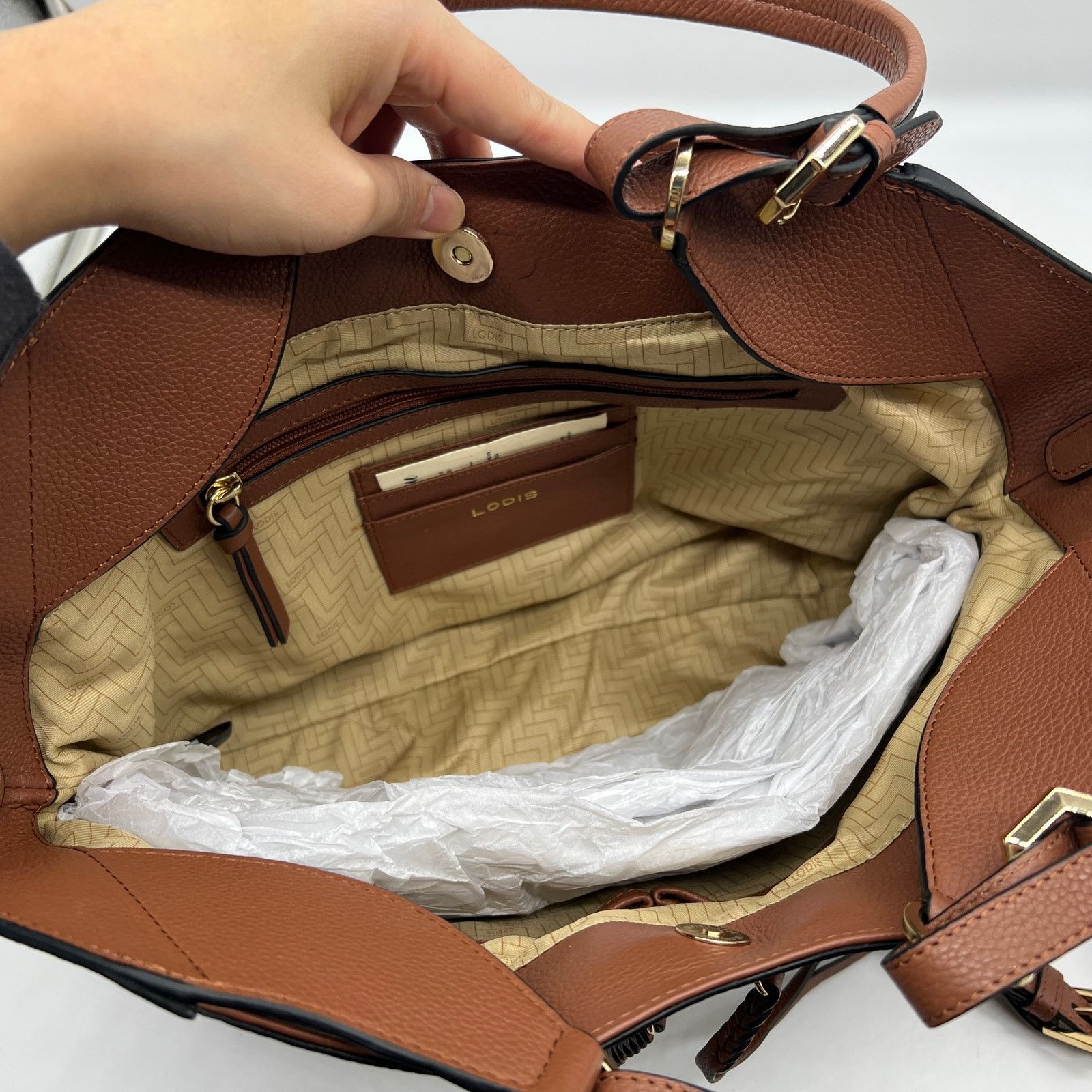Other LODIS Womens Purse Texas Leather Nikki Satchel B Size ONE SIZE - 9 Thumbnail