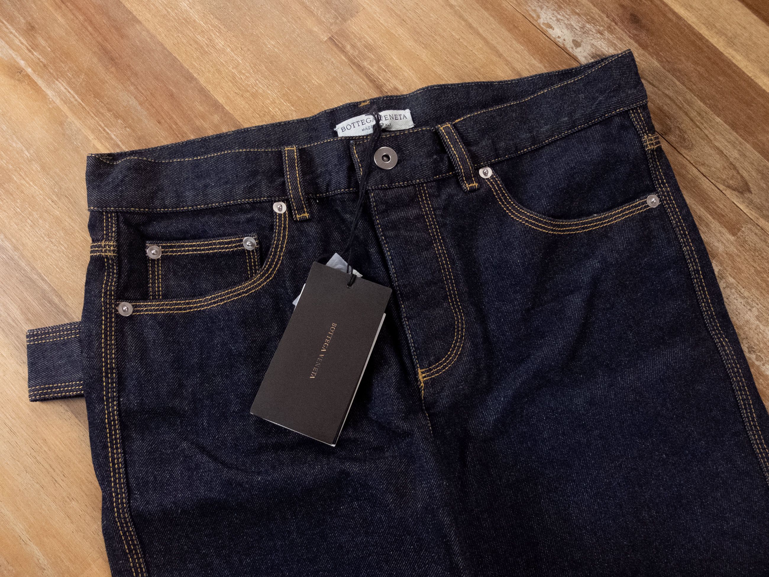 Bottega Veneta BOTTEGA VENETA navy blue straight leg jeans 38 IT / 2 US Size 26" / US 2 / IT 38 - 5 Thumbnail