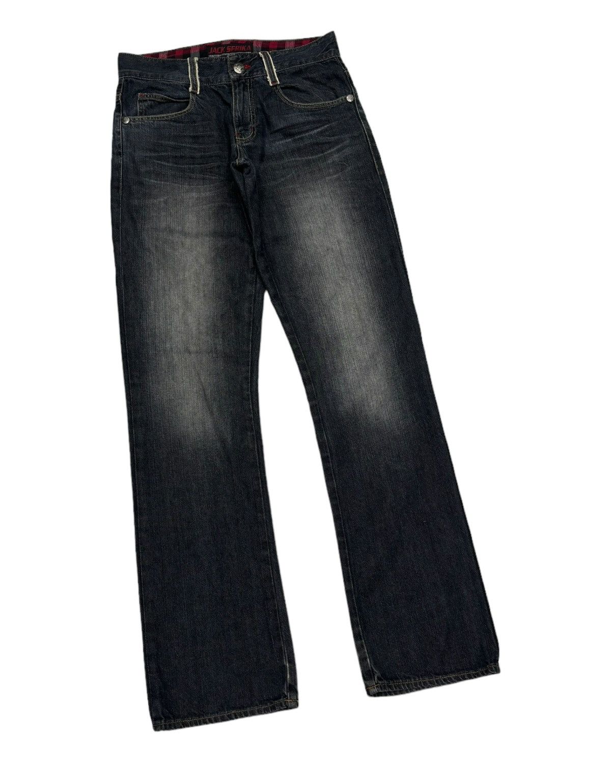 If Six Was Nine 🔥JACK SERIKA SKULL BONES FLARE JEANS DISTRESSED Size US 30 / EU 46 - 6 Thumbnail