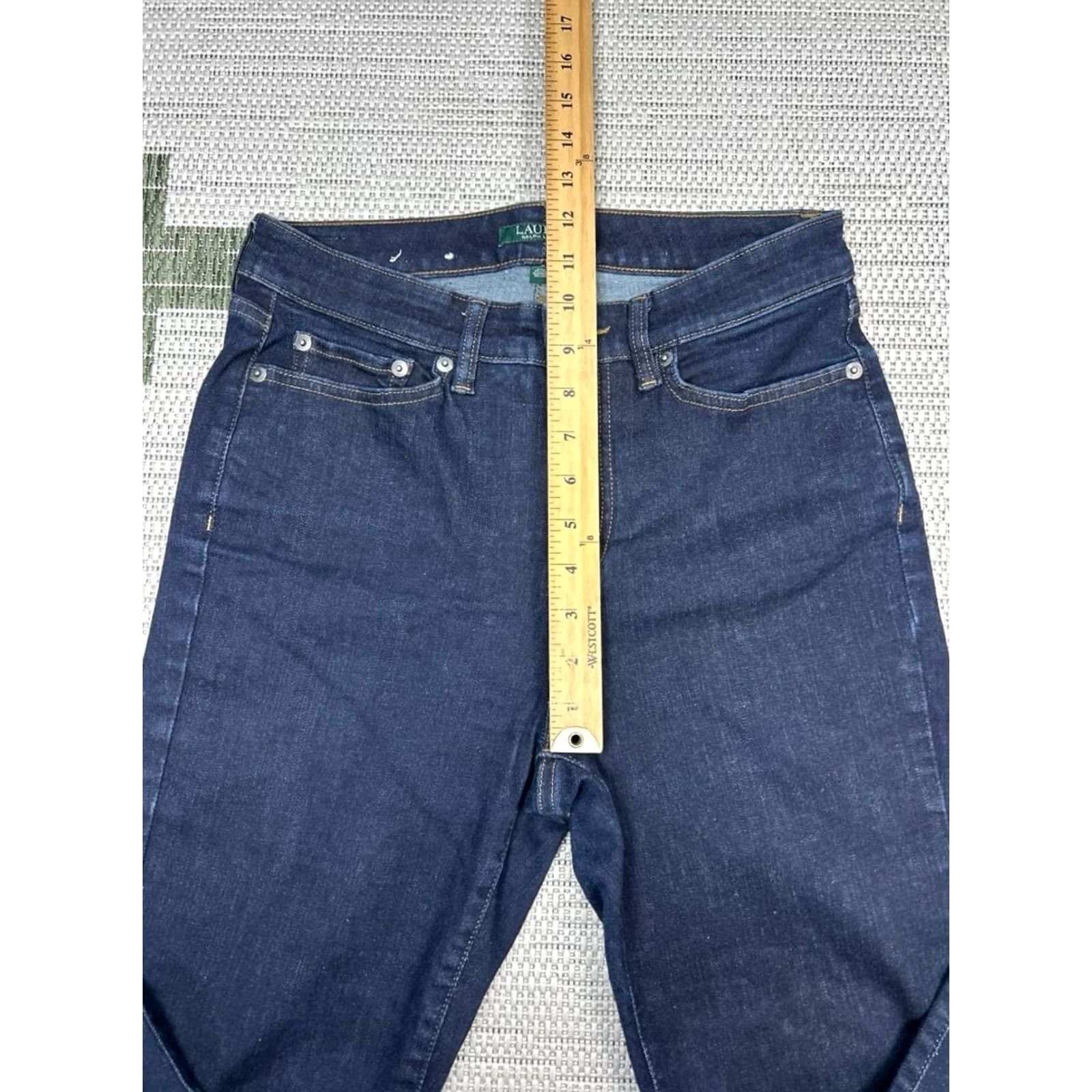 Ralph Lauren Lauren Ralph Jeans Womens 8 Blue Premier Curvy Straight Denim Logo 27x28 Size 30" / US 8 / IT 44 - 5 Thumbnail