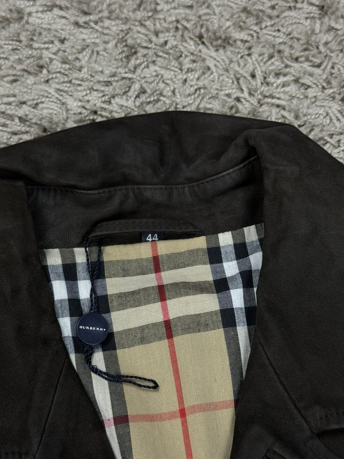 Burberry Vintage leather jacket Burberry original luxury casual item Size US XL / EU 56 / 4 - 3 Thumbnail