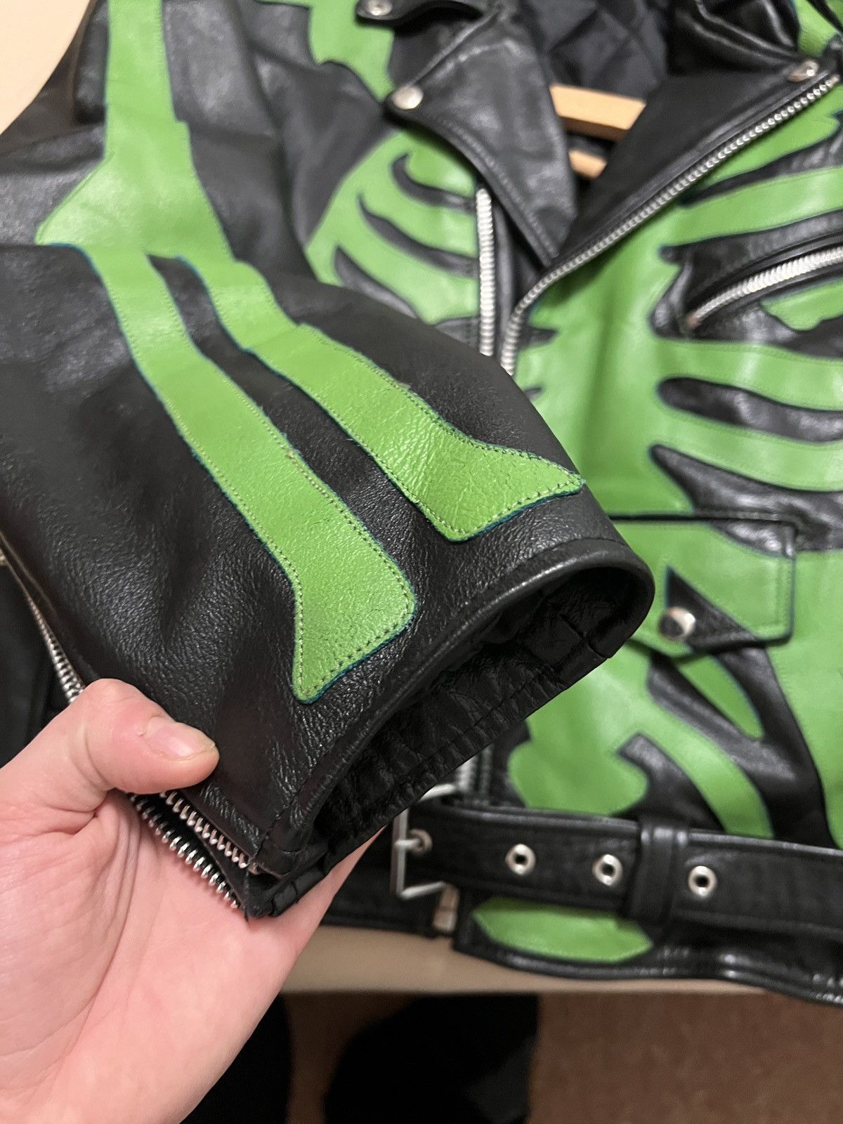 DC Comics × Vintage Biker Leather Skeleton Jacket Size US L / EU 52-54 / 3 - 5 Thumbnail