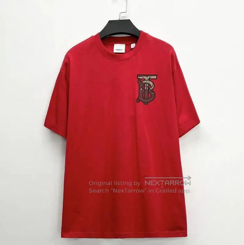 Burberry Burberry Red Embroidered Short Sleeve T-Shirt. Size XS / US 0-2 / IT 36-38 - 1 Thumbnail