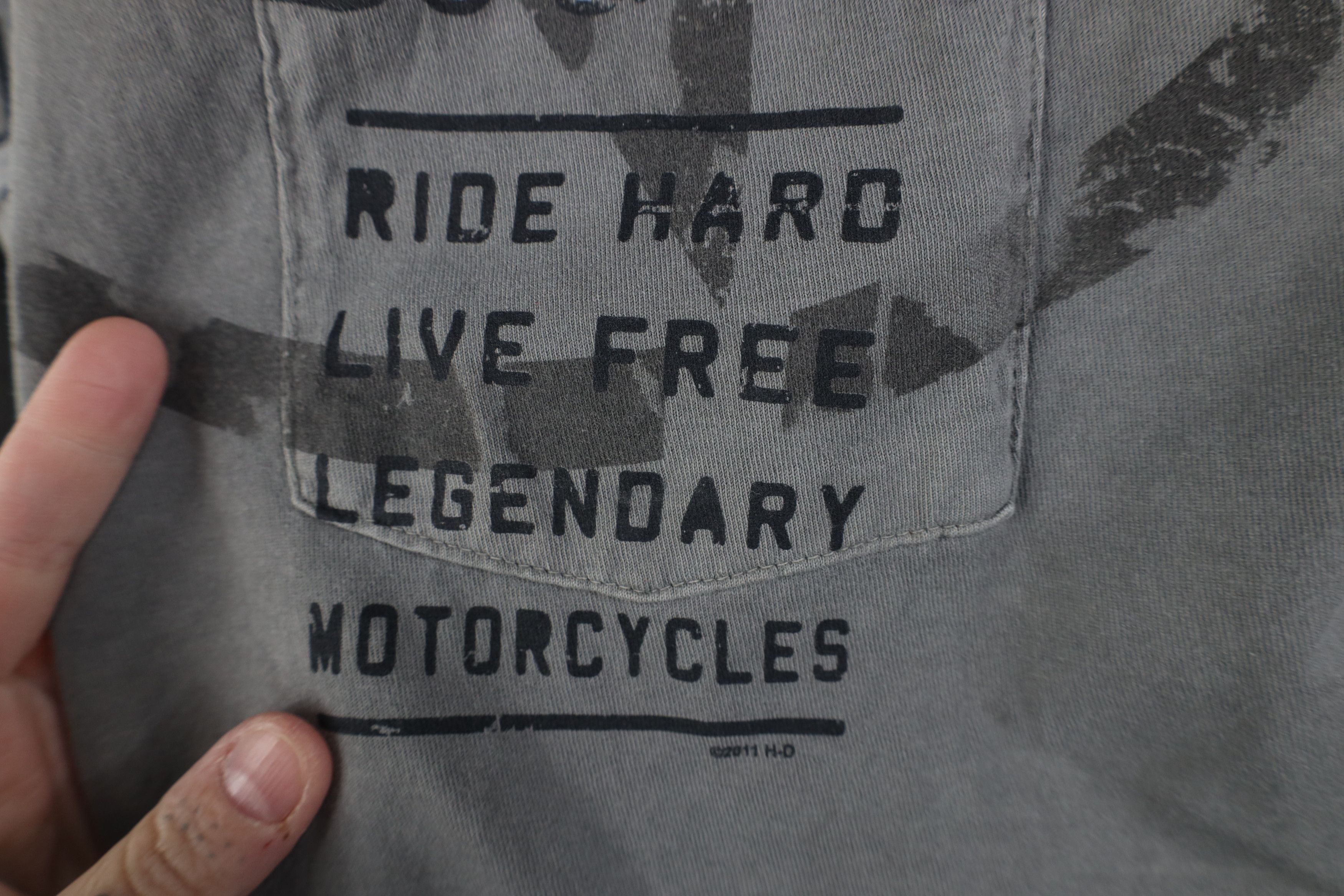Harley Davidson Vintage Y2K Harley Davidson Army Military Pocket T-Shirt Size US XL / EU 56 / 4 - 6 Thumbnail