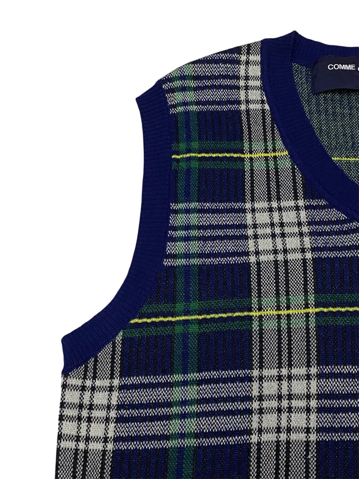 Comme des Garcons Homme Comme Des Garcons Homme AD2012 Knit Plaid Vest Size US M / EU 48-50 / 2 - 5 Thumbnail