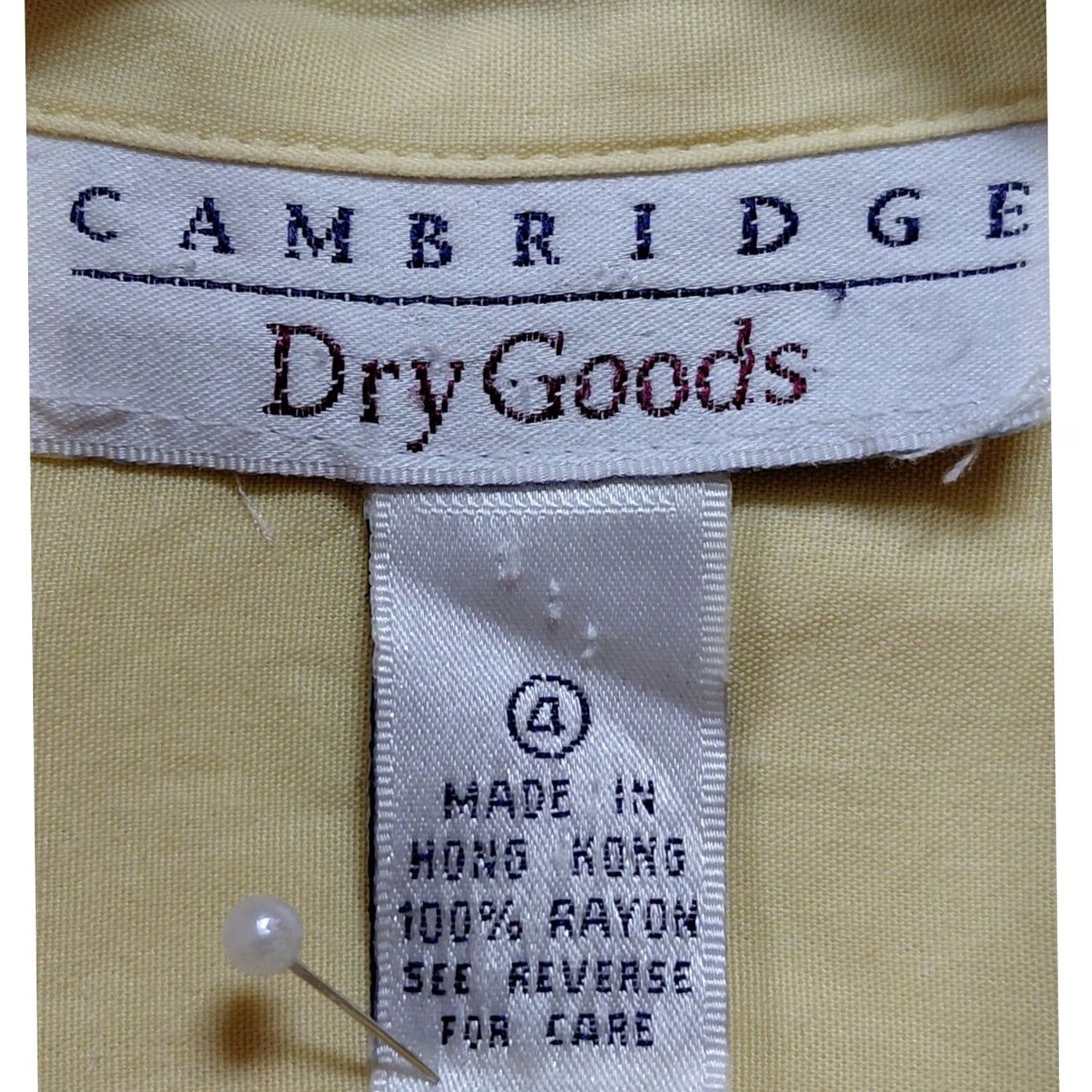 Vintage Cambridge Dry Goods Embroidered Rayon Shirt Beige Solid Long Sleeve Women Size 4 Size S / US 4 / IT 40 - 4 Thumbnail
