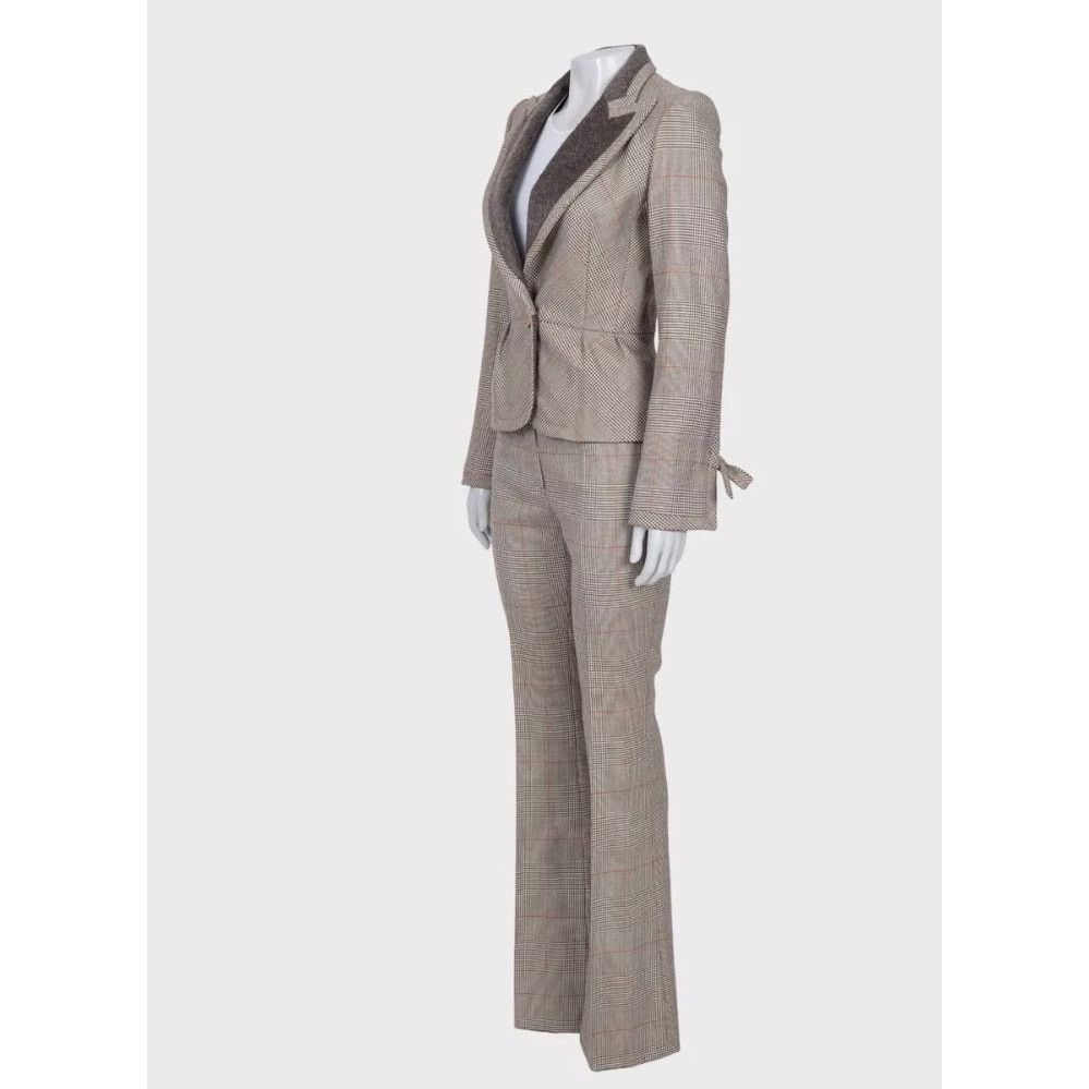 Gianfranco Ferre Gianfranco Ferre Chic Beige Wool Checked Suit - IT38/XS Size XS / US 0-2 / IT 36-38 - 2 Thumbnail
