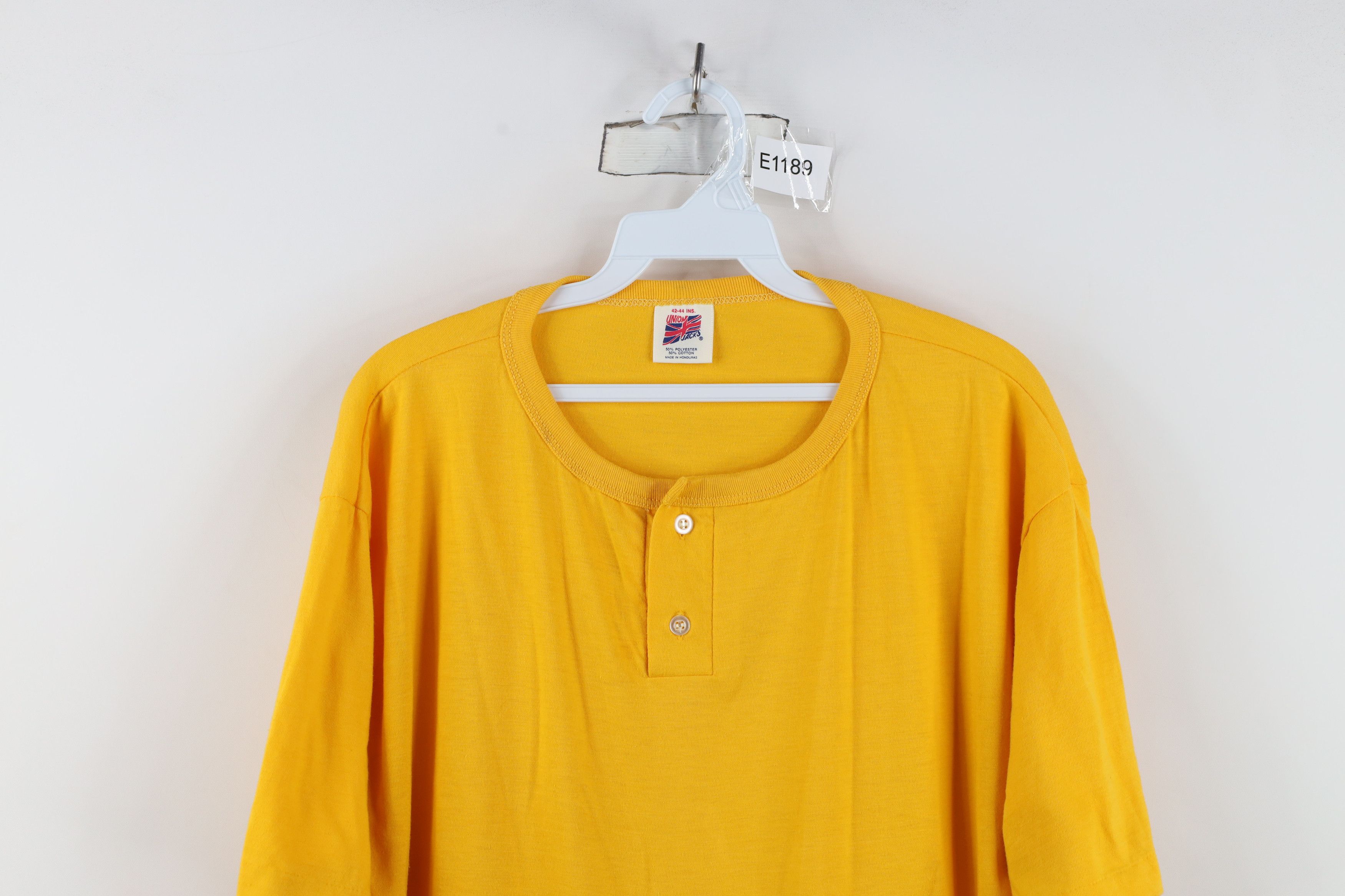 Vintage Vintage 90s Streetwear Blank Short Sleeve Henley T-Shirt Size US XL / EU 56 / 4 - 2 Thumbnail