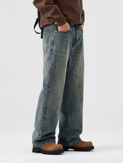 Japanese Brand Washed distressed vintage loose wide-leg jeans Size US 32 / EU 48 - 4 Thumbnail