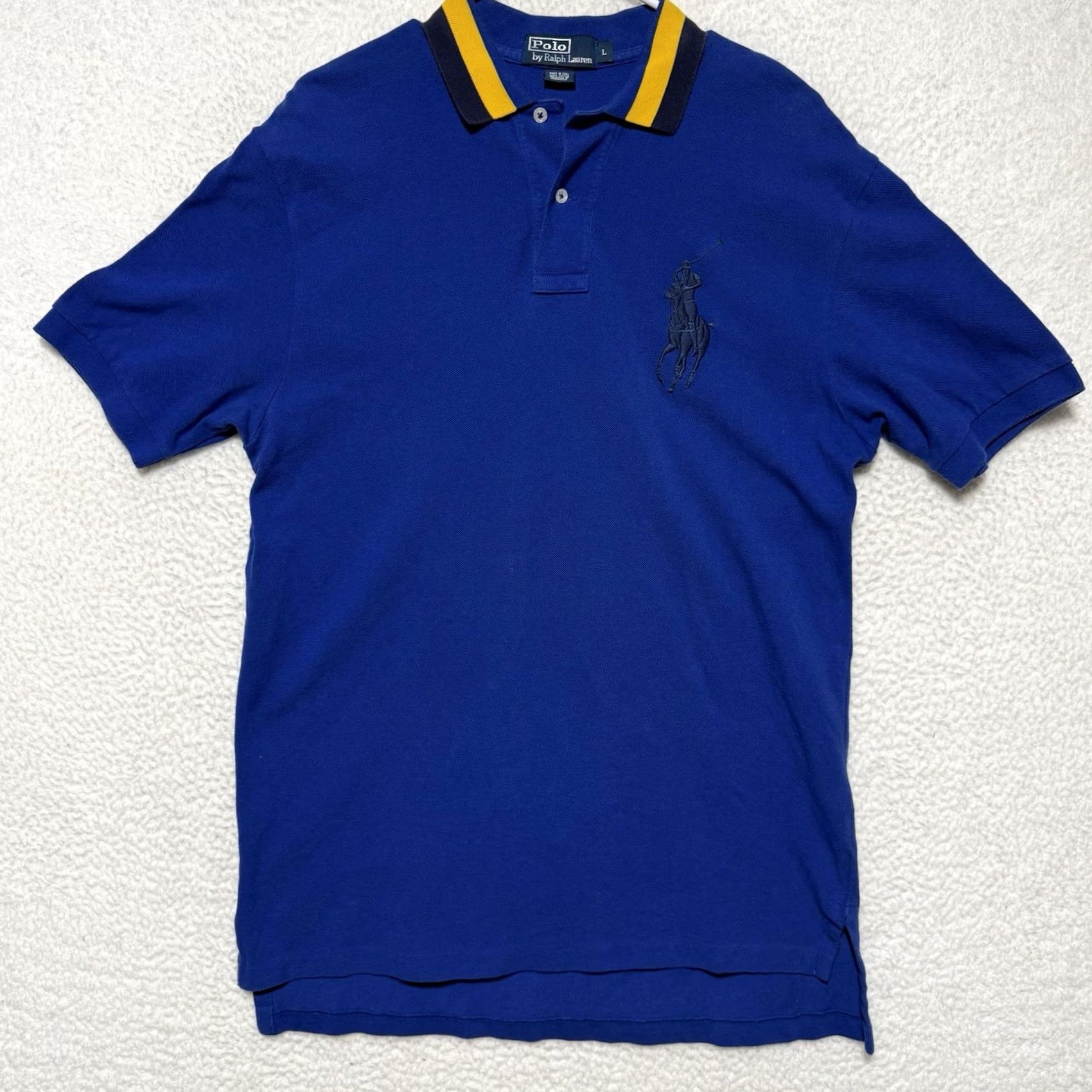 Polo Ralph Lauren Polo Ralph Lauren Polo Shirt Mens Big Pony Slim Fit Rugby Shirt Lg Royal Blue Button Short Sleeve Boys? Size US L / EU 52-54 / 3 - 2 Thumbnail