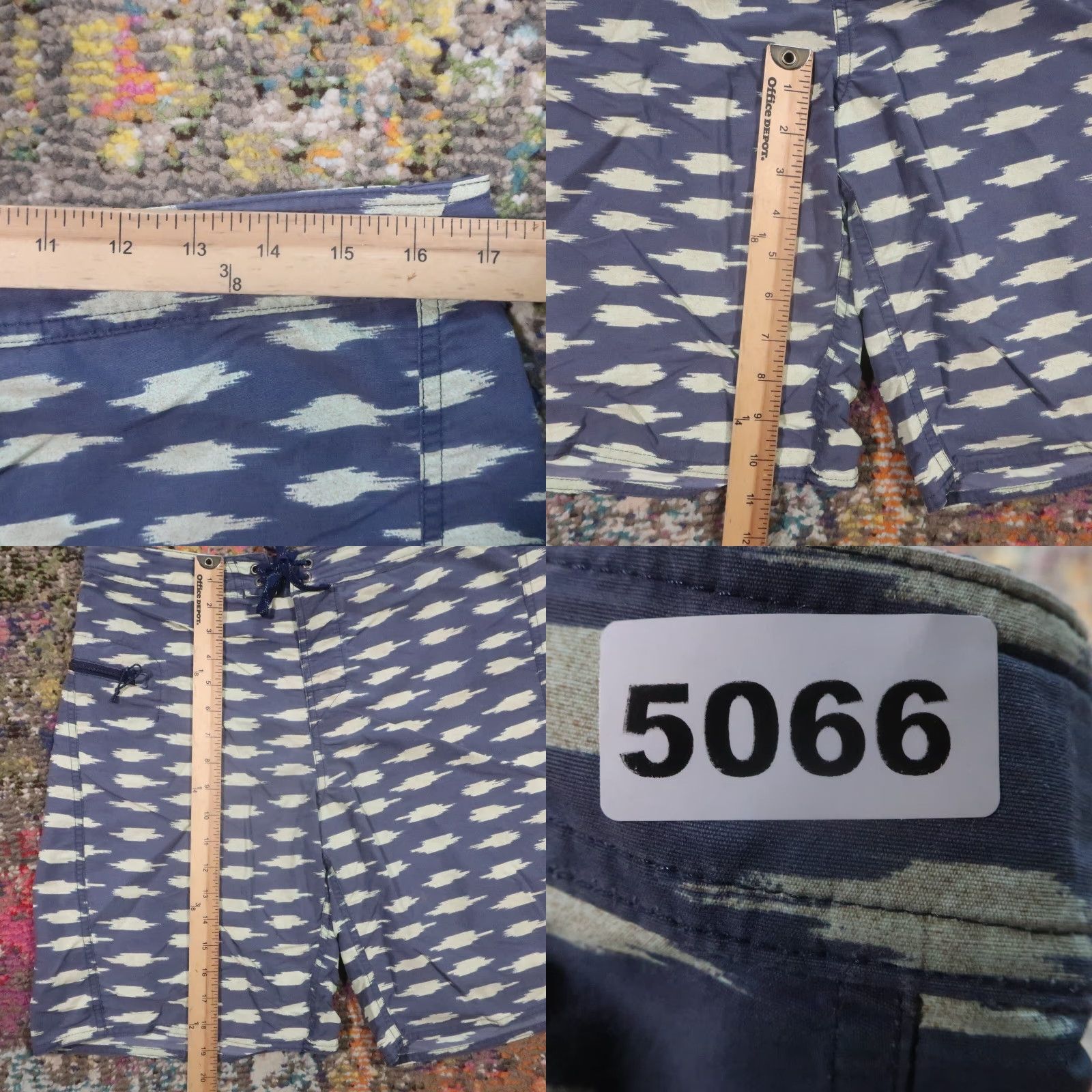 Patagonia Patagonia Board Shorts Mens 34 Gray Aztec Geometric Pockets Nylon Unlined Beach Swim Trunks Mens B bottom Size US 34 / EU 50 - 8 Thumbnail