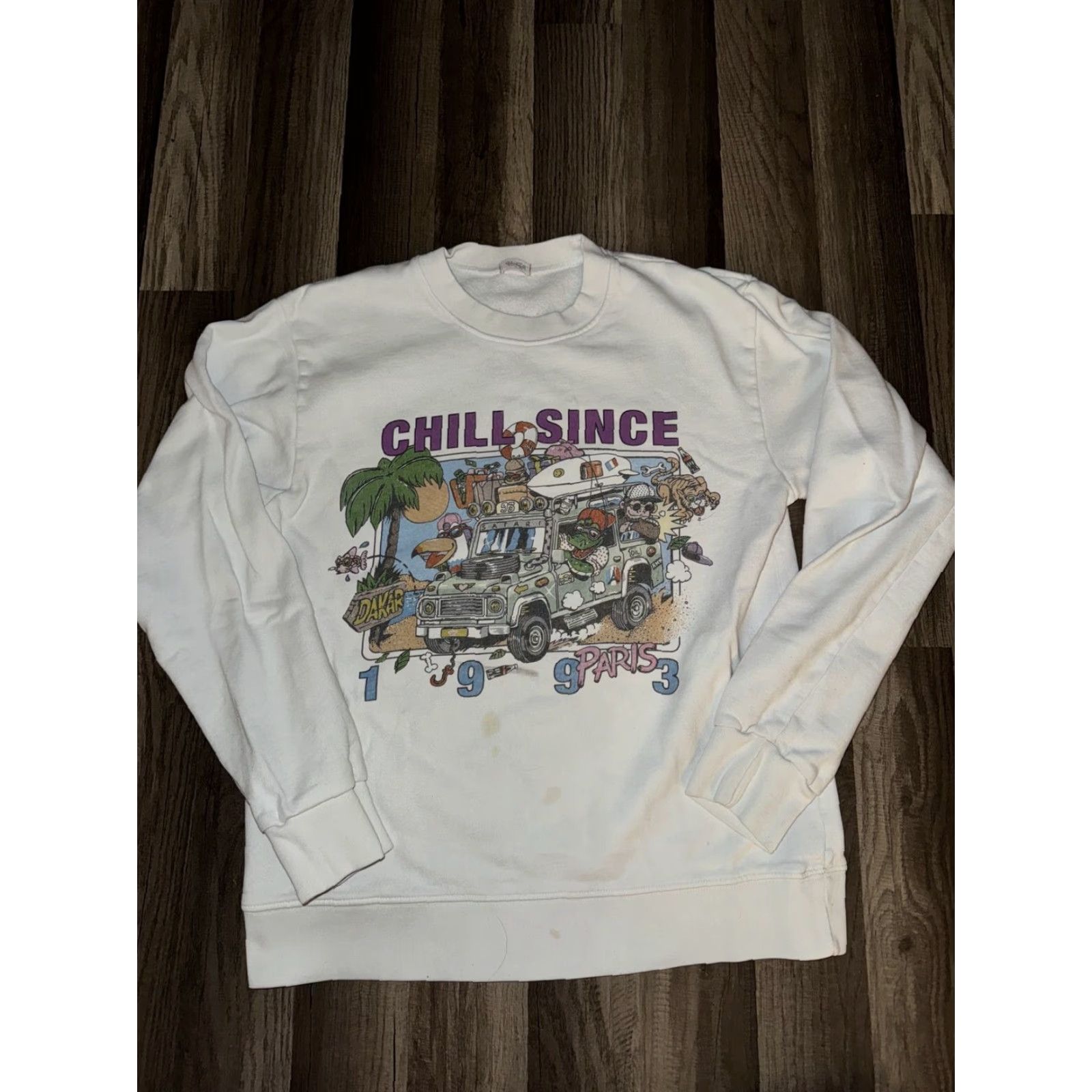 Vintage VINTAGE John Galt Beach Surf Crewneck Sweatshirt M White 1993 Mid weight Pullover Men Size US M / EU 48-50 / 2 - 2 Thumbnail