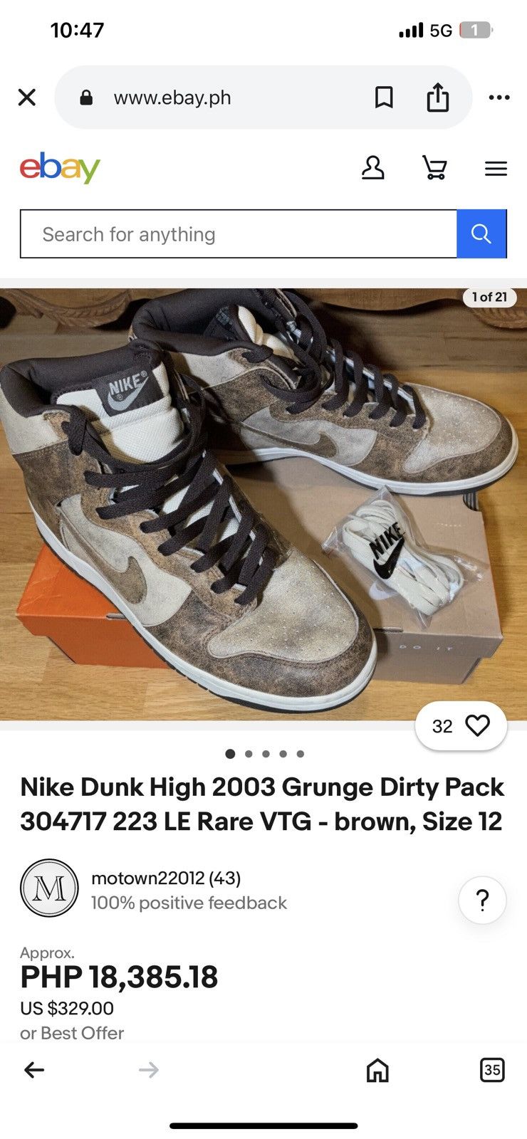 Nike Rare Vintage Nike Dunk High 2003 Grunge Dirty Pack Size US 9 / EU 42 - 13 Thumbnail