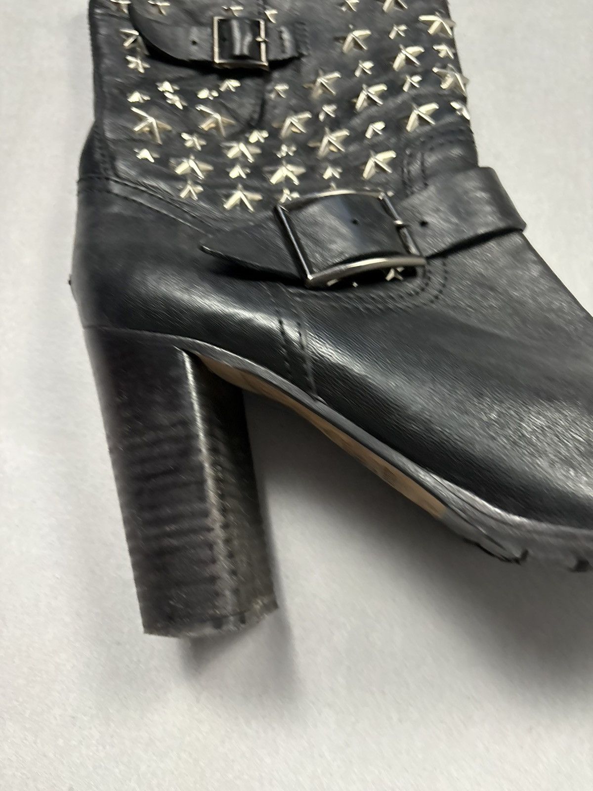 Jimmy Choo Jimmy Choo Star Stud Leather Ankle Boots Buckle Heels Black Size US 10 / IT 40 - 22 Thumbnail