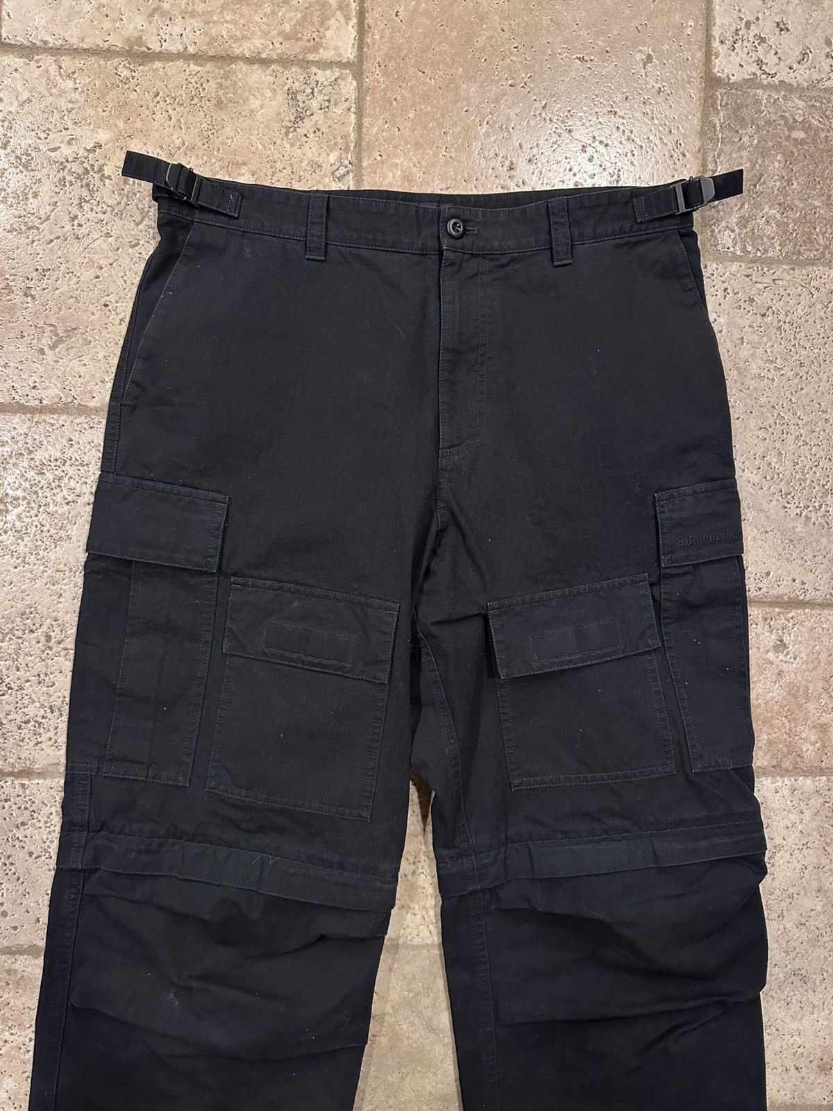 Balenciaga Balenciaga Wide Leg Black Ripstop Cargo Trousers Pants Size US 34 / EU 50 - 3 Thumbnail