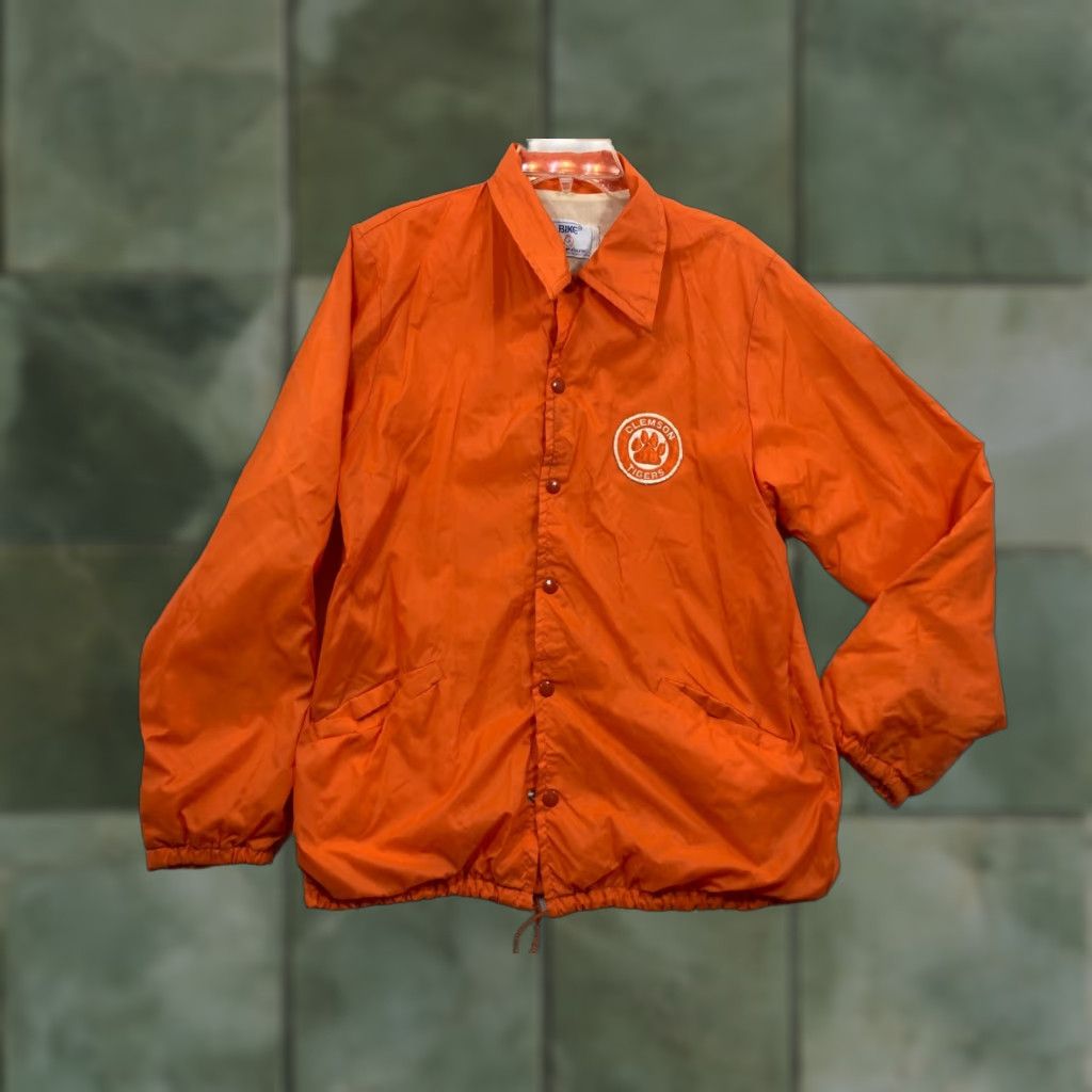 Vintage VINTAGE Clemson Tigers BIKE Windbreaker Jacket Mens M Orange 80s 90s Sports USA Made Size US M / EU 48-50 / 2 - 1 Thumbnail