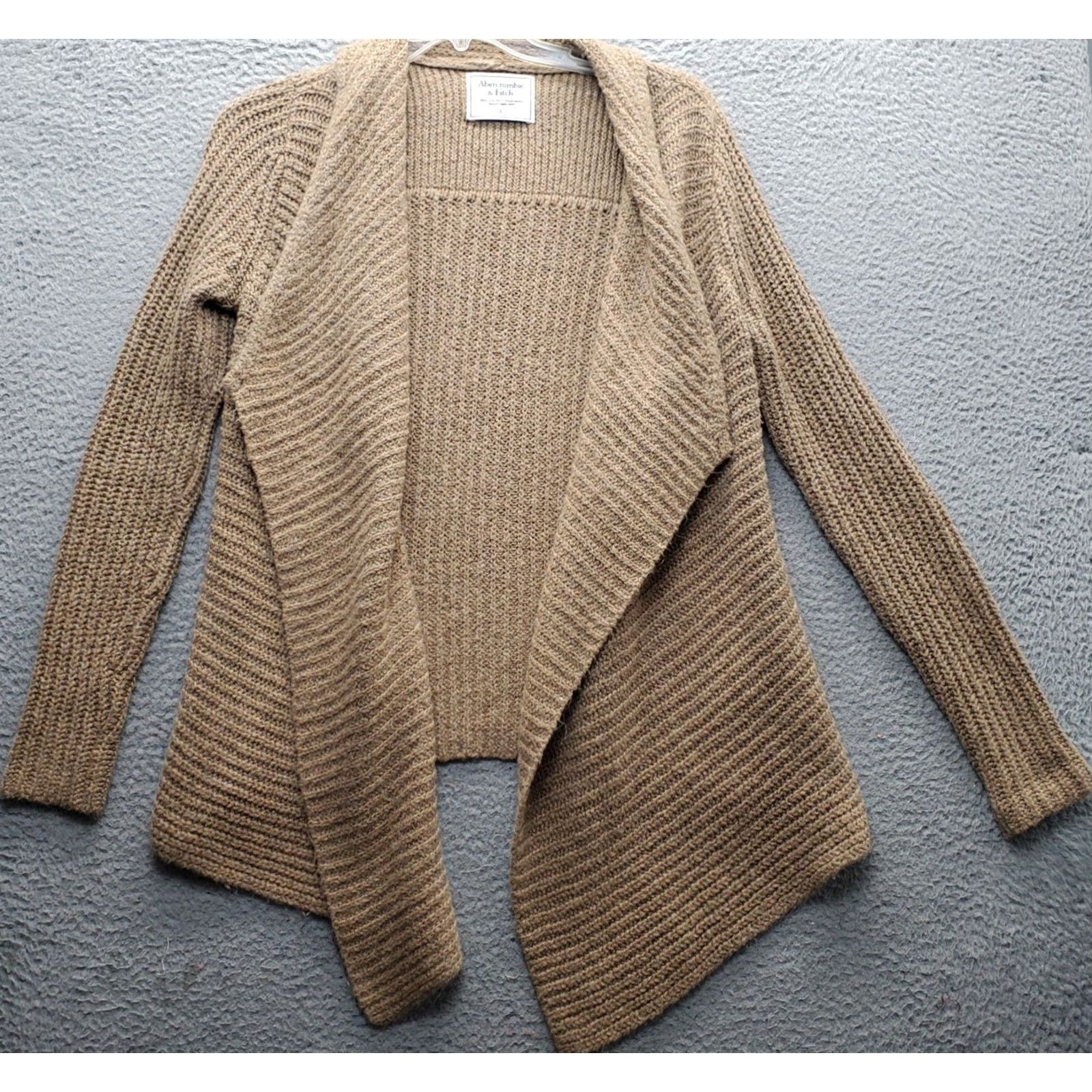 Abercrombie & Fitch Abercrombie & Fitch Cardigan Sweater Womens Small Brown Knit Open Draped Front - Size S - Brown Knit - Cardigan - Regular - Pullover - Wool? Size S / US 4 / IT 40 - 2 Thumbnail