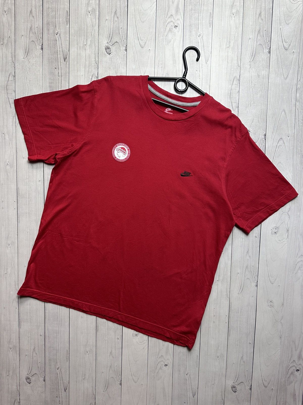 Nike Vintage Nike Olympiacos soccer tee red rare logo Size US XL / EU 56 / 4 - 1 Thumbnail