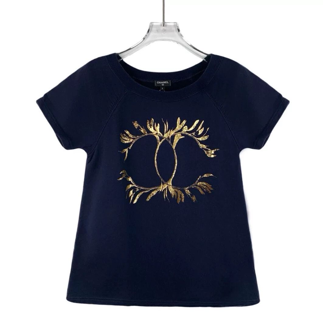 Chanel dark blue chanel cotton short sleeve t-shirt Size US S / EU 44-46 / 1 - 1 Thumbnail