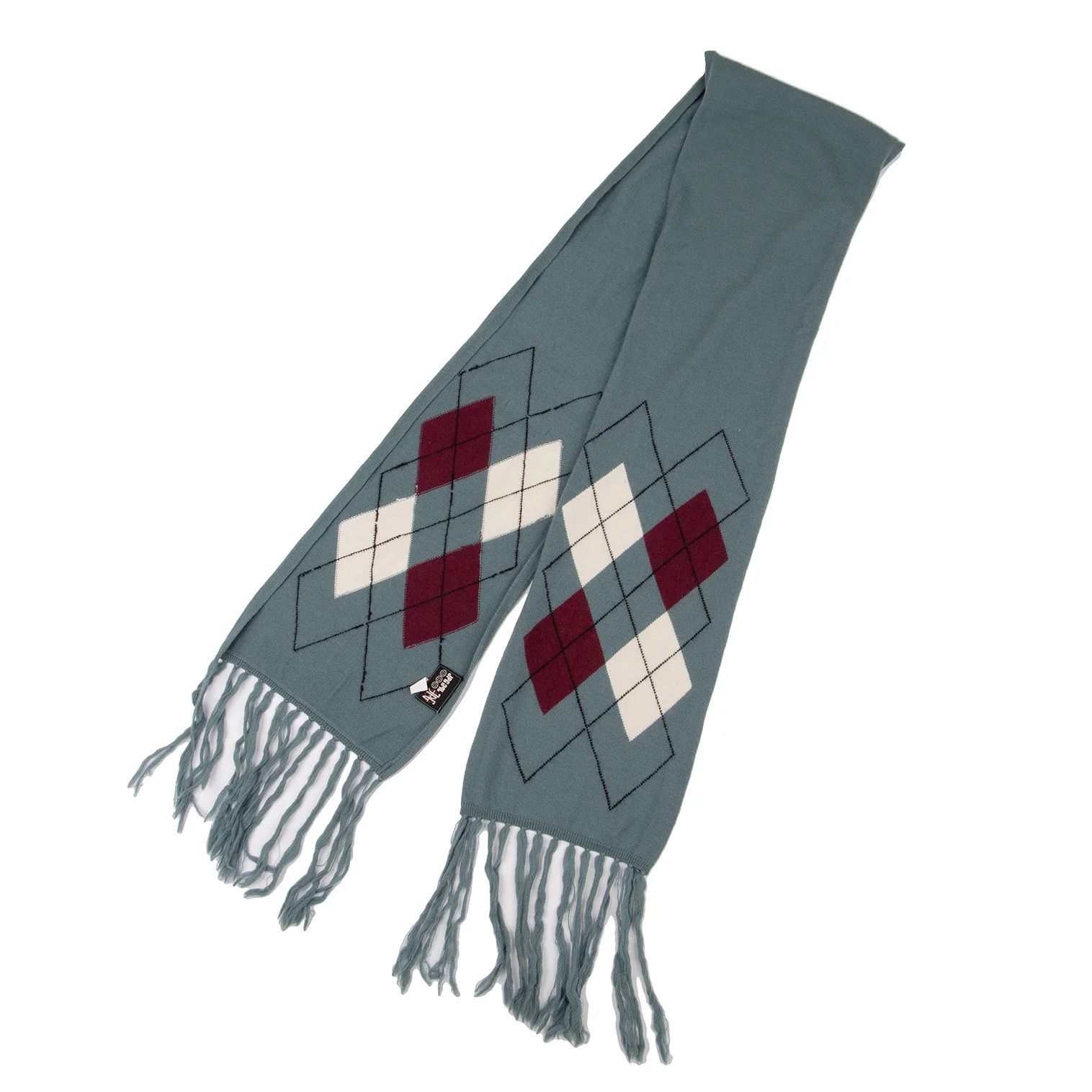 Jean Paul Gaultier Argyle Check Fringe Stole in Blue, Burdy, White Size ONE SIZE - 1 Thumbnail