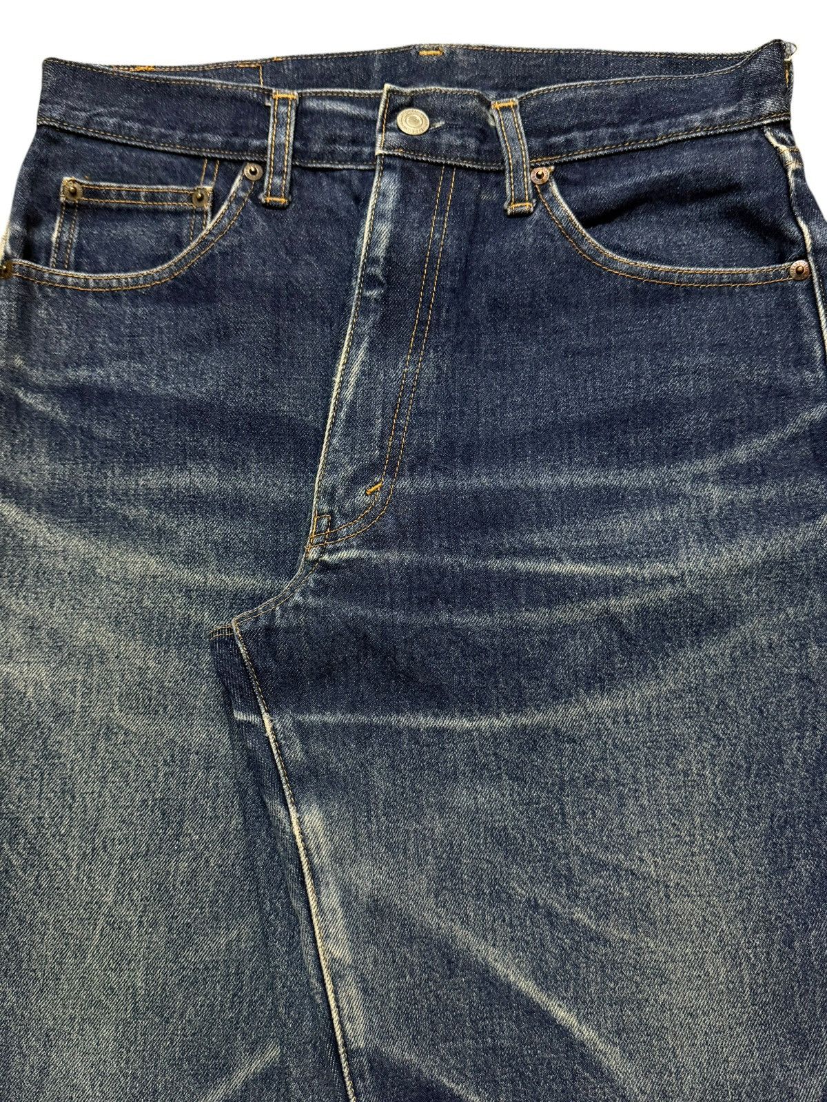 Sugar Cane Vintage 90s Japanese Brand Faded Wash Whisker Wide Leg Jeans Size US 30 / EU 46 - 3 Thumbnail