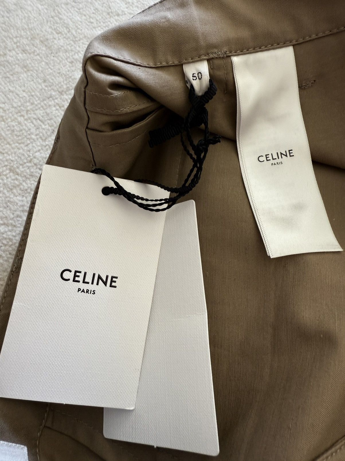 Celine × Hedi Slimane Celine khaki cargo shorts with Celine logo strap 50 Hedi Size US 34 / EU 50 - 19 Thumbnail