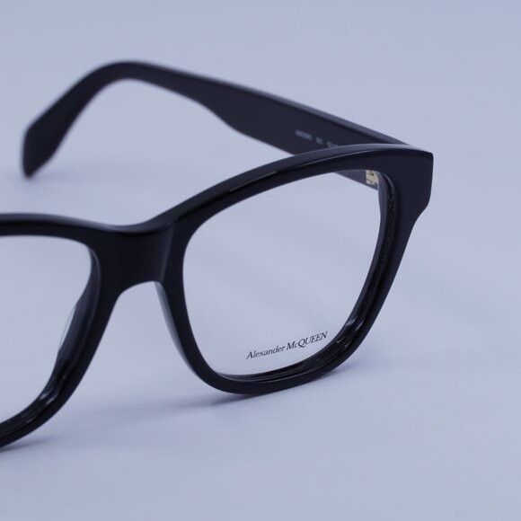 Alexander McQueen Alexander McQueen AM0306O 001 Eyeglasses Black 52mm Square Size ONE SIZE - 5 Thumbnail