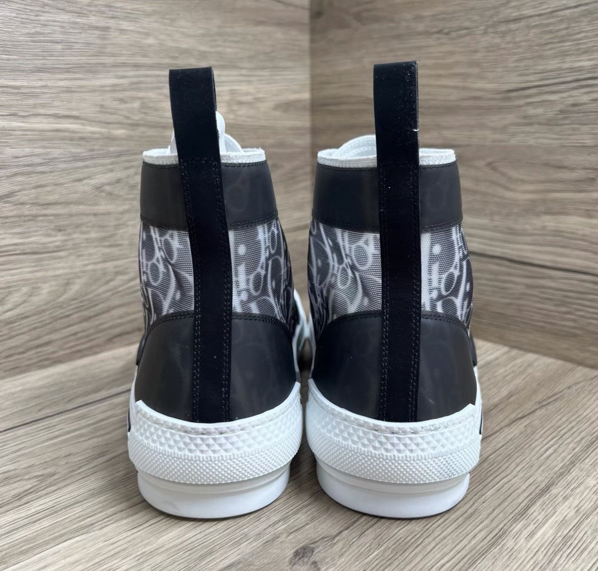 Dior Dior B23 Black & White Mesh High-Top Sneakers J41 Size US 8.5 / EU 41-42 - 3 Thumbnail