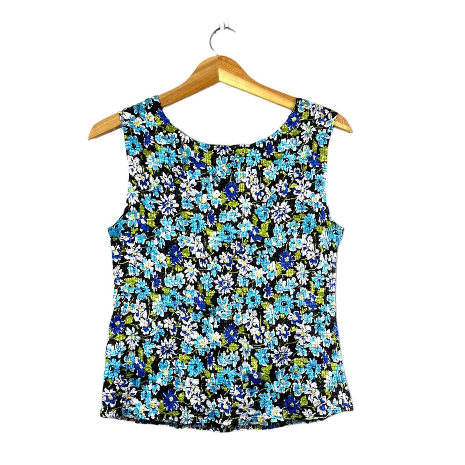 Vintage Blue and Green Floral Casual Corner Y2K Tank Top M Size M / US 6-8 / IT 42-44 - 2 Thumbnail