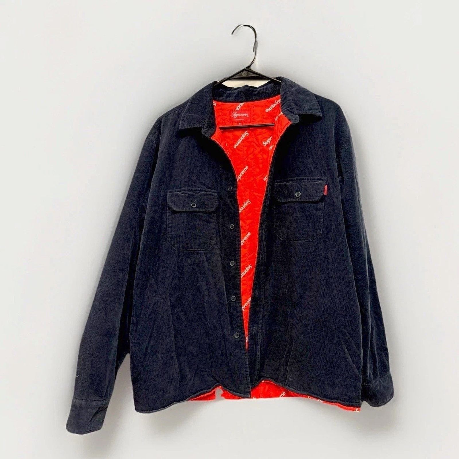 Supreme Supreme Men’s Corduroy M Quilted Blue Shirt w/ Pockets FW17 Size US M / EU 48-50 / 2 - 1 Thumbnail