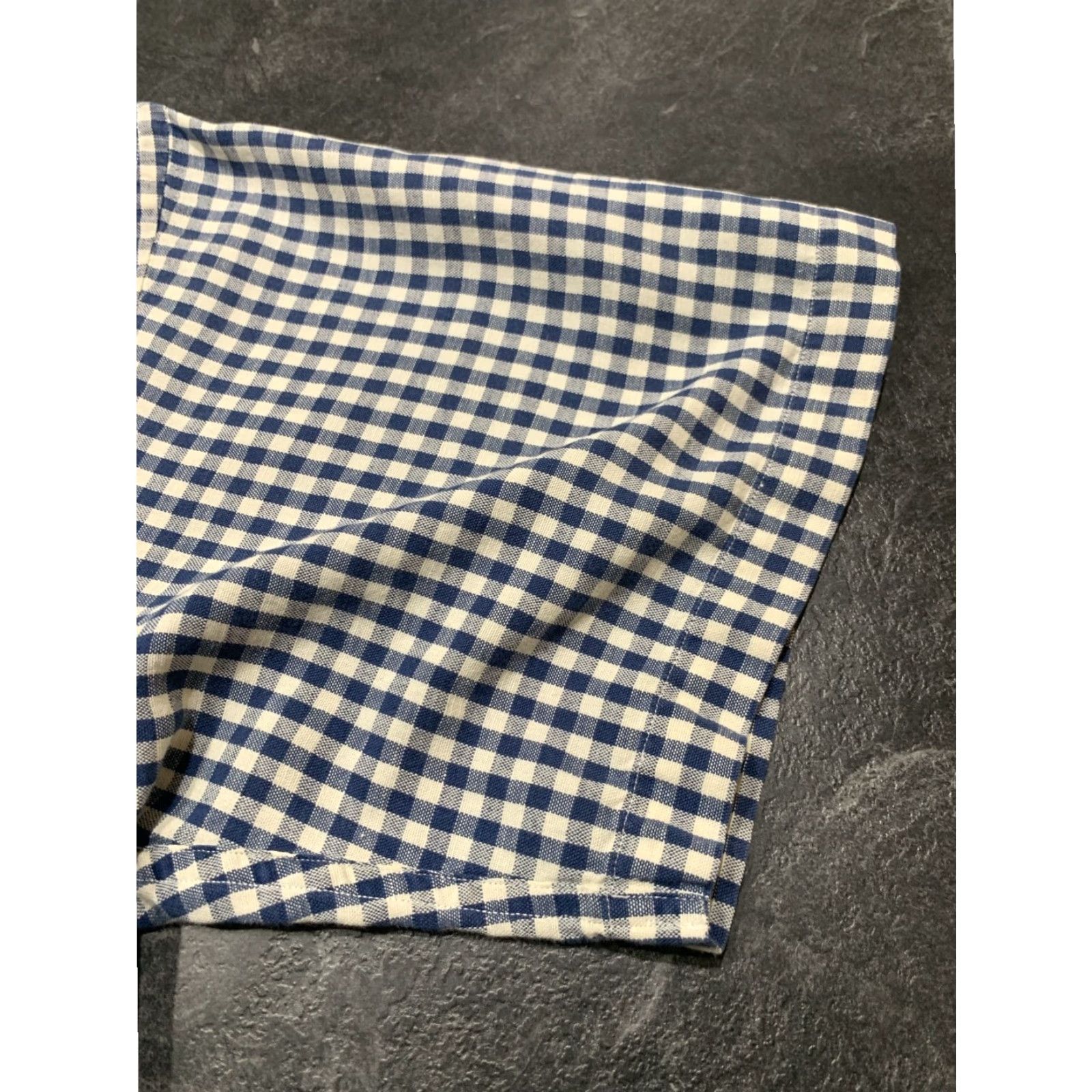 Gant GANT Mens Large Linen Blend Button Down Short Sleeve Blue Plaid Shirt Size US L / EU 52-54 / 3 - 2 Thumbnail