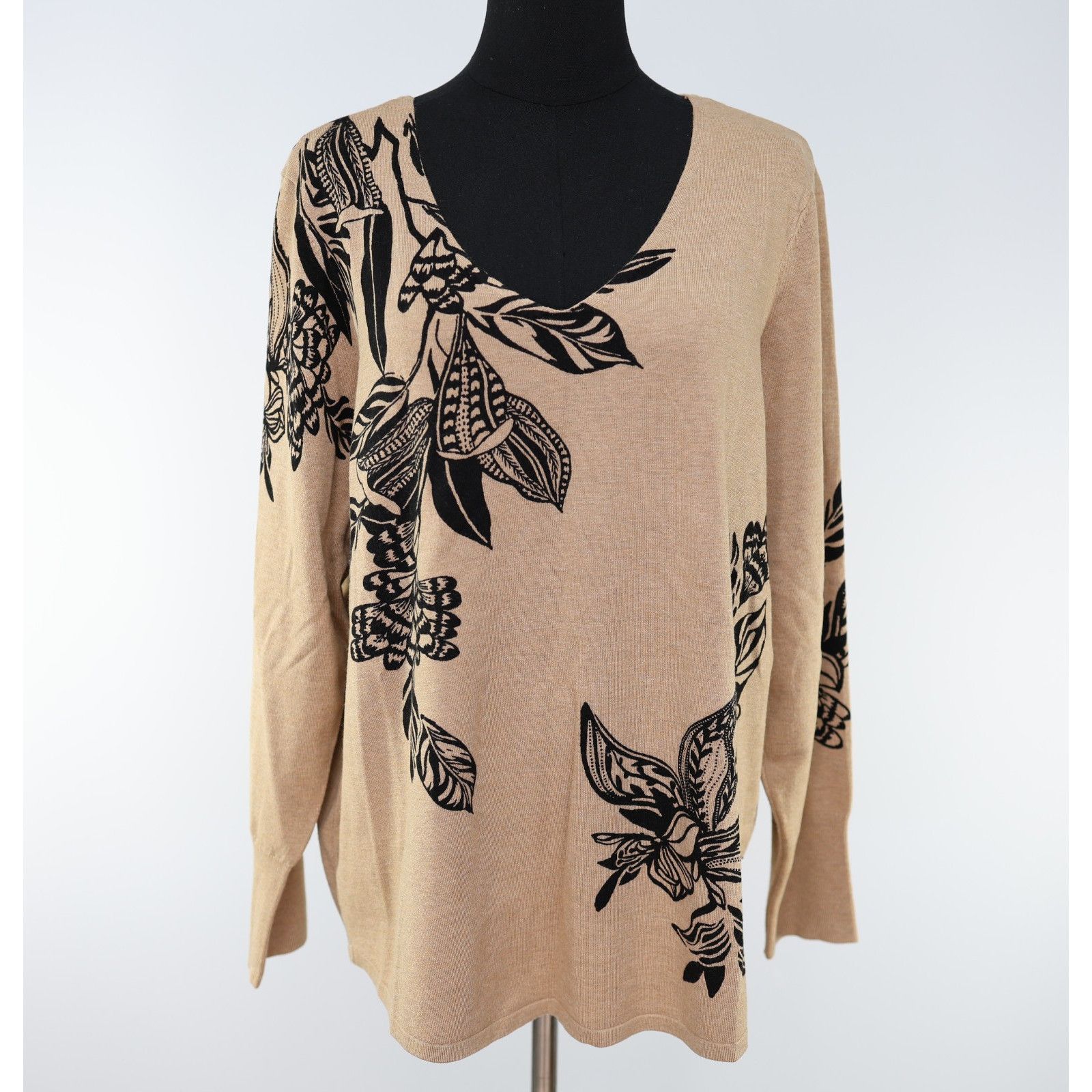 Chicos NWT CHICO'S V-Neck Pullover Sweater Wild Oasis Size 3 / XL Size XL / US 12-14 / IT 48-50 - 2 Thumbnail