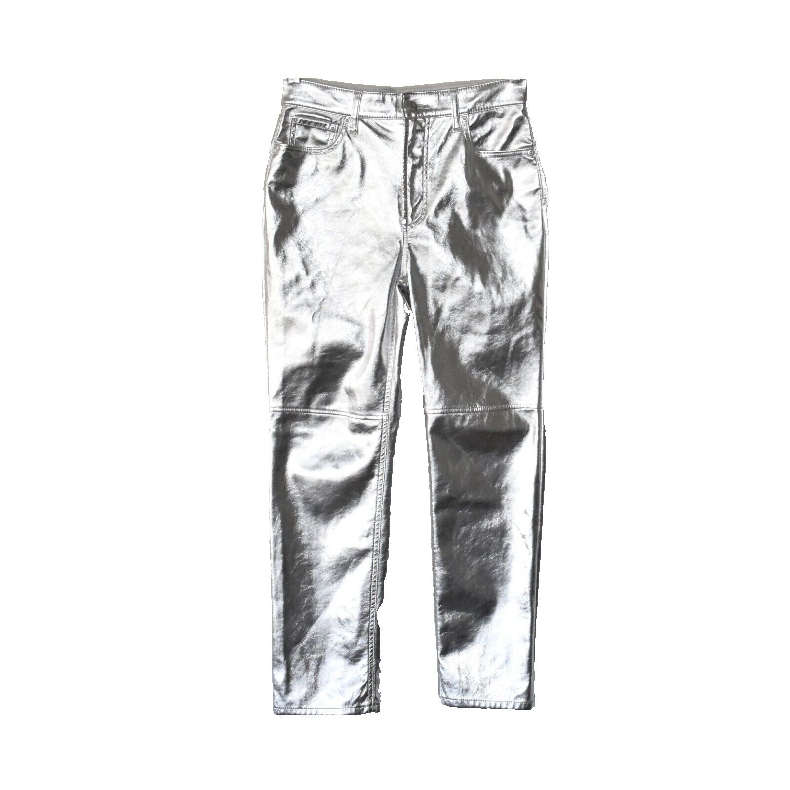 Gap NEW GAP Cheeky Straight Hi Rise Vegan Leather Jeans 28 $98 Size 28" / US 6 / IT 42 - 1 Thumbnail
