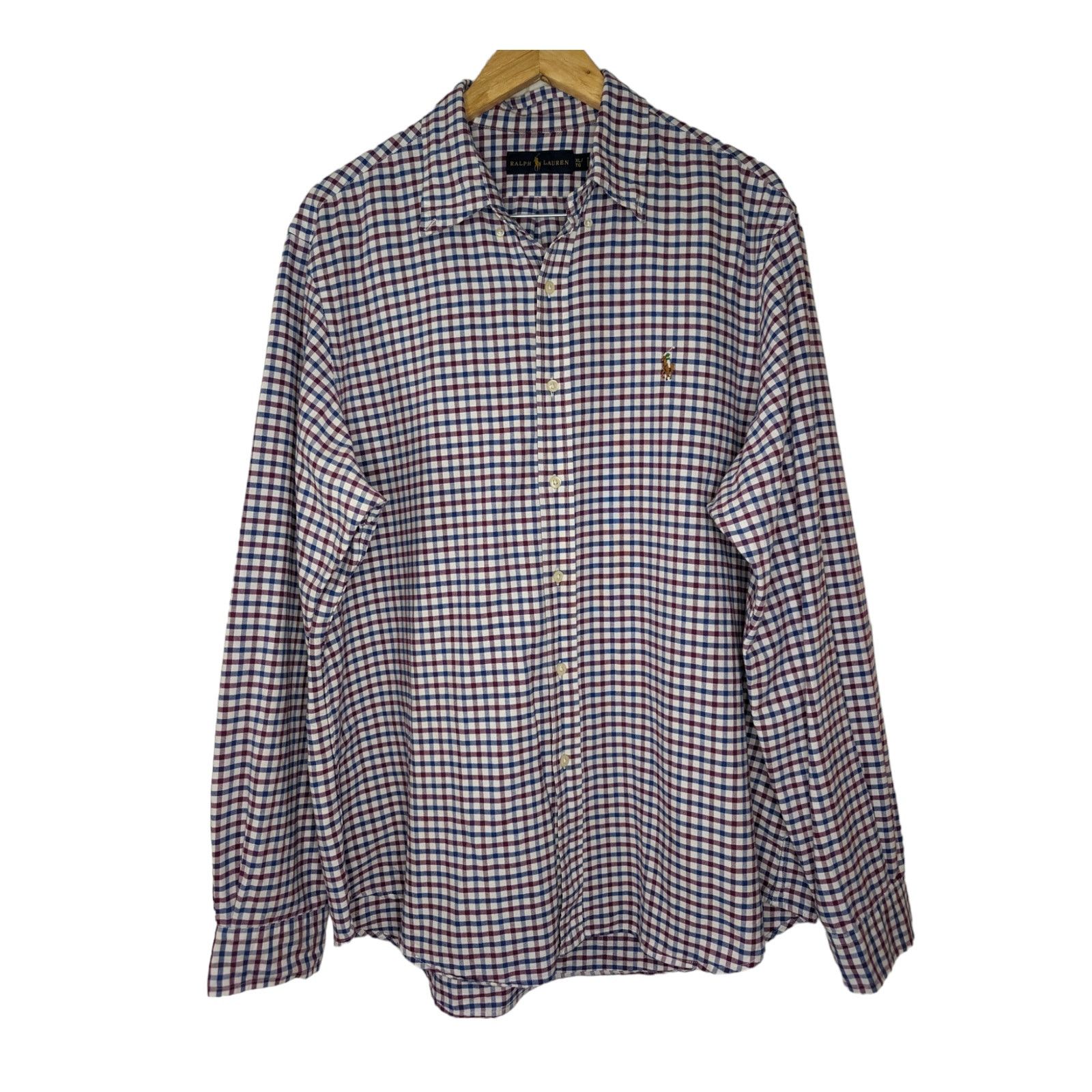 Ralph Lauren Ralph Lauren Oxford Shirt Plaid Button Down Shirt Polo Logo Size US XL / EU 56 / 4 - 1 Thumbnail