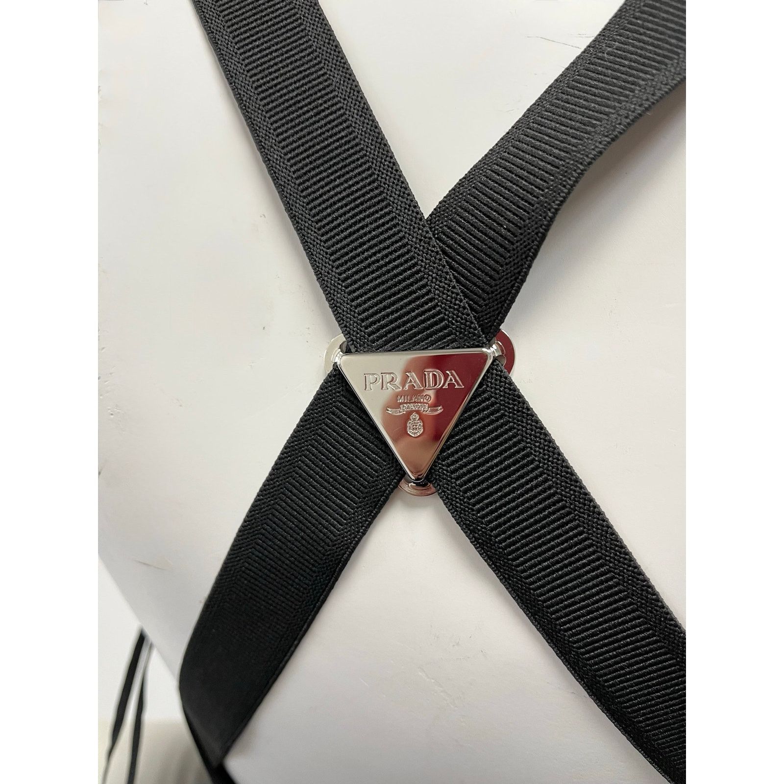 Prada Authentic Prada Triangle Logo Strappy Open Back Mini Dress Size S / US 4 / IT 40 - 4 Thumbnail