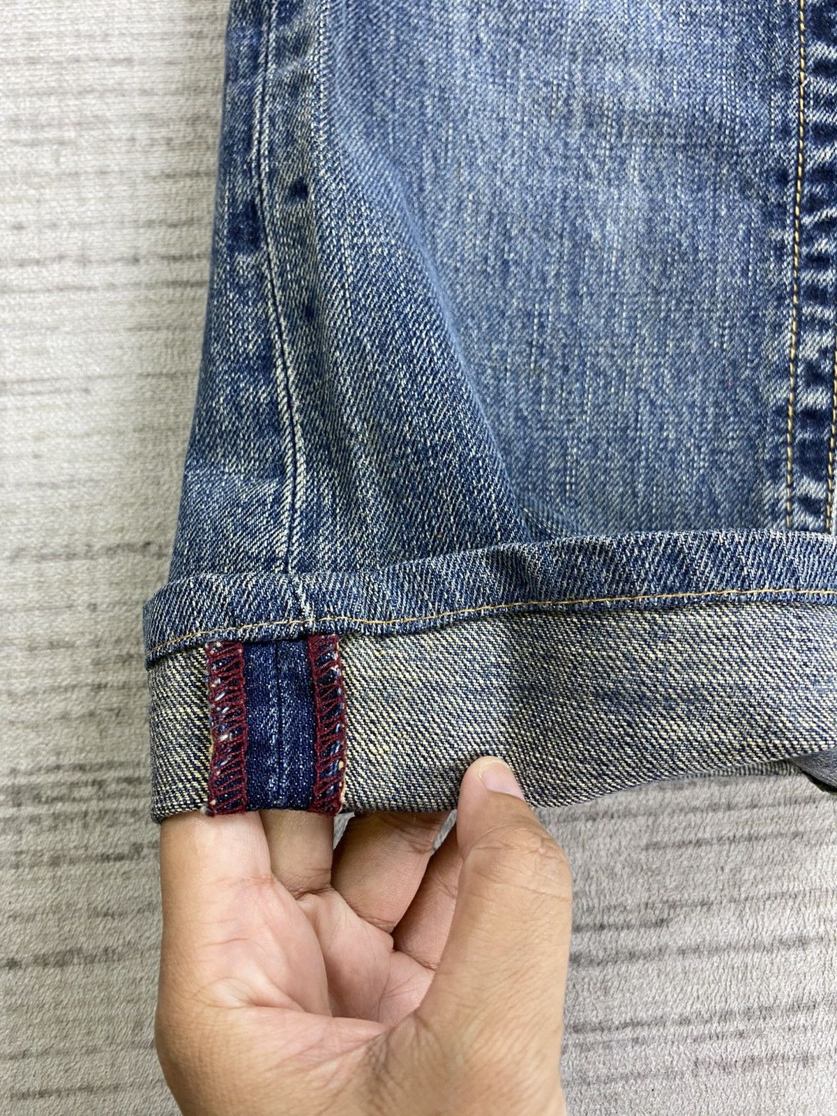 14th Addiction × Le Grande Bleu (L.G.B.) × Vintage Vintage Back Number Japan Carpenter Denim Pants Size US 31 - 8 Thumbnail