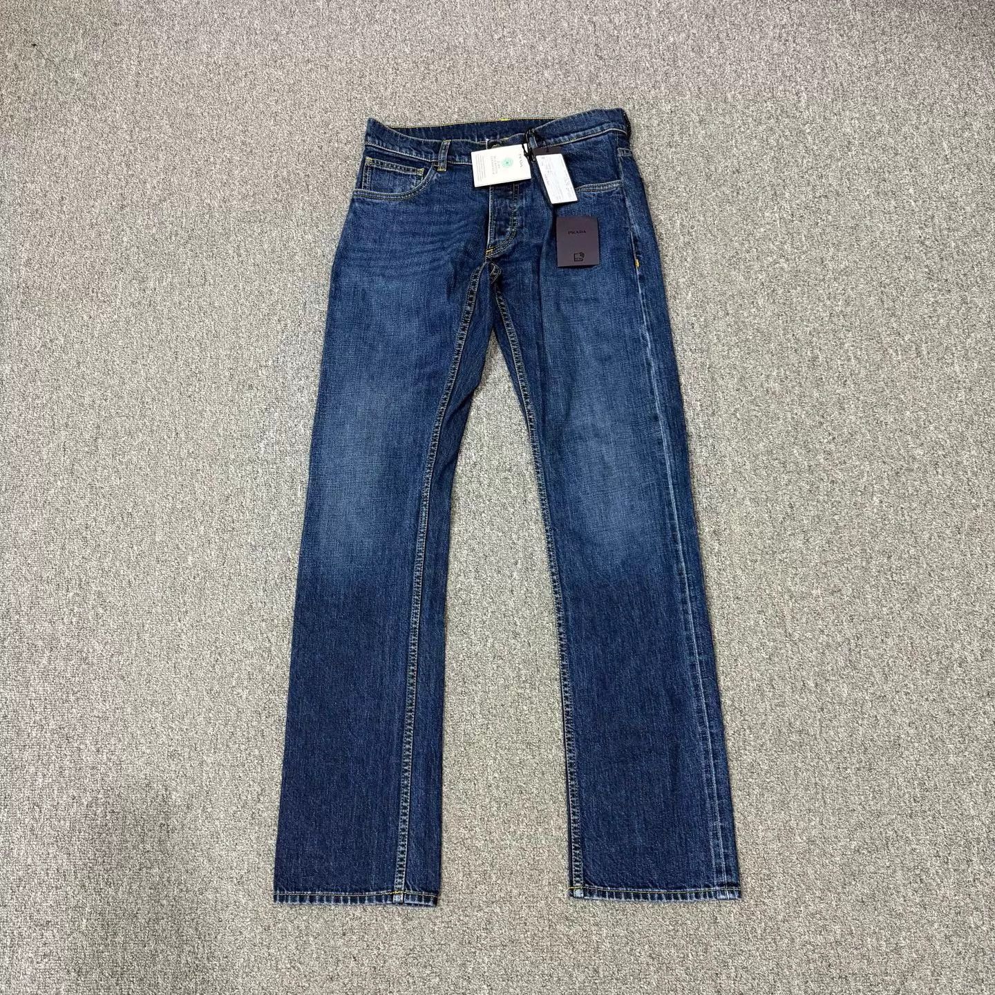 Prada Prada Blue Back Triangle Logo Jeans 30 Unused Tags Size US 30 / EU 46 - 1 Thumbnail