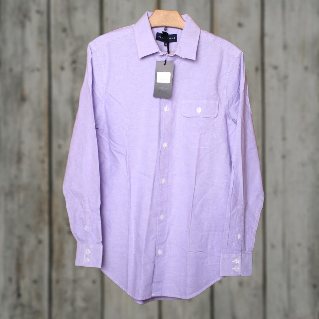 Vintage FIVE FOUR Josh Purple Chambray Slim Fit Button Front Shirt Sz M Mens Long Sleeve Button-Up 100% Cotton Development Shirt Size US M / EU 48-50 / 2 - 1 Thumbnail